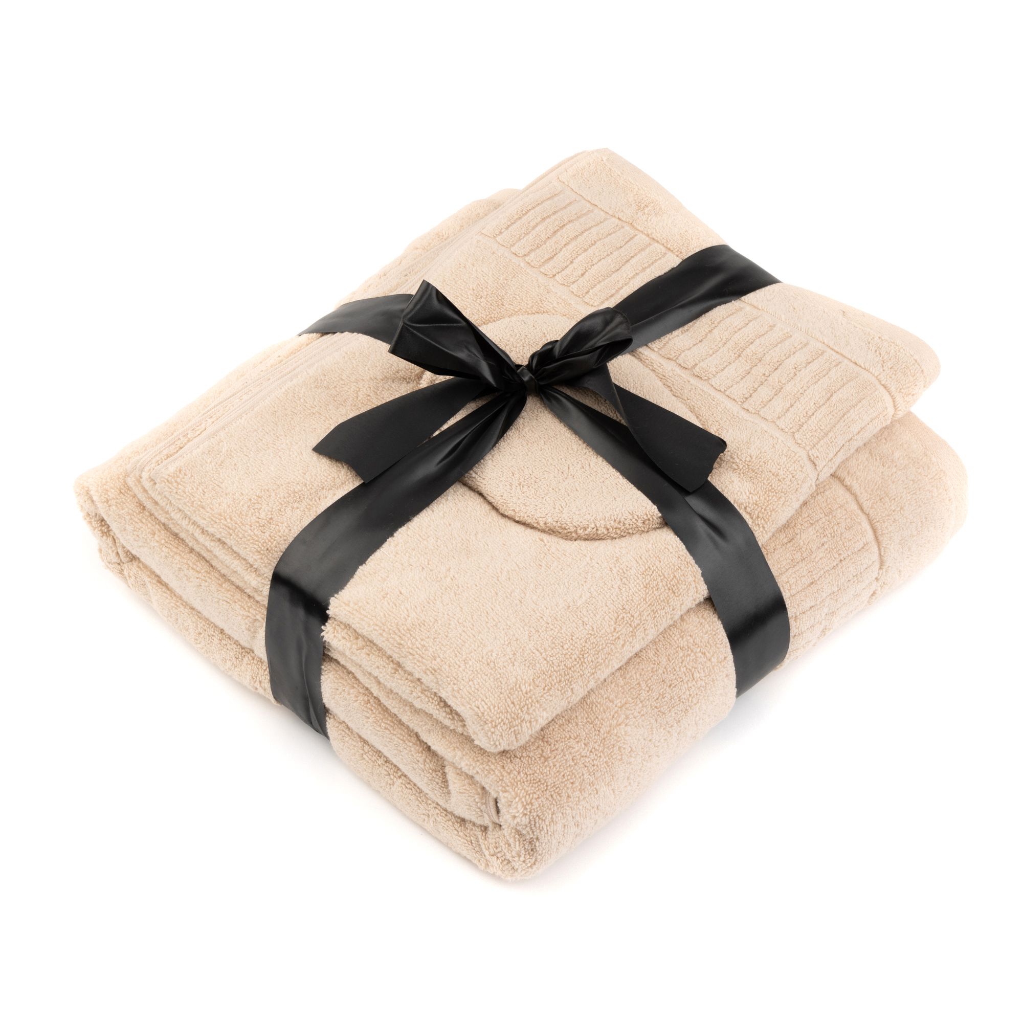 SEEDÜNE Sauna-Set, 3tlg. Piano-Bordüre 100% Baumwolle inkl. Schleife