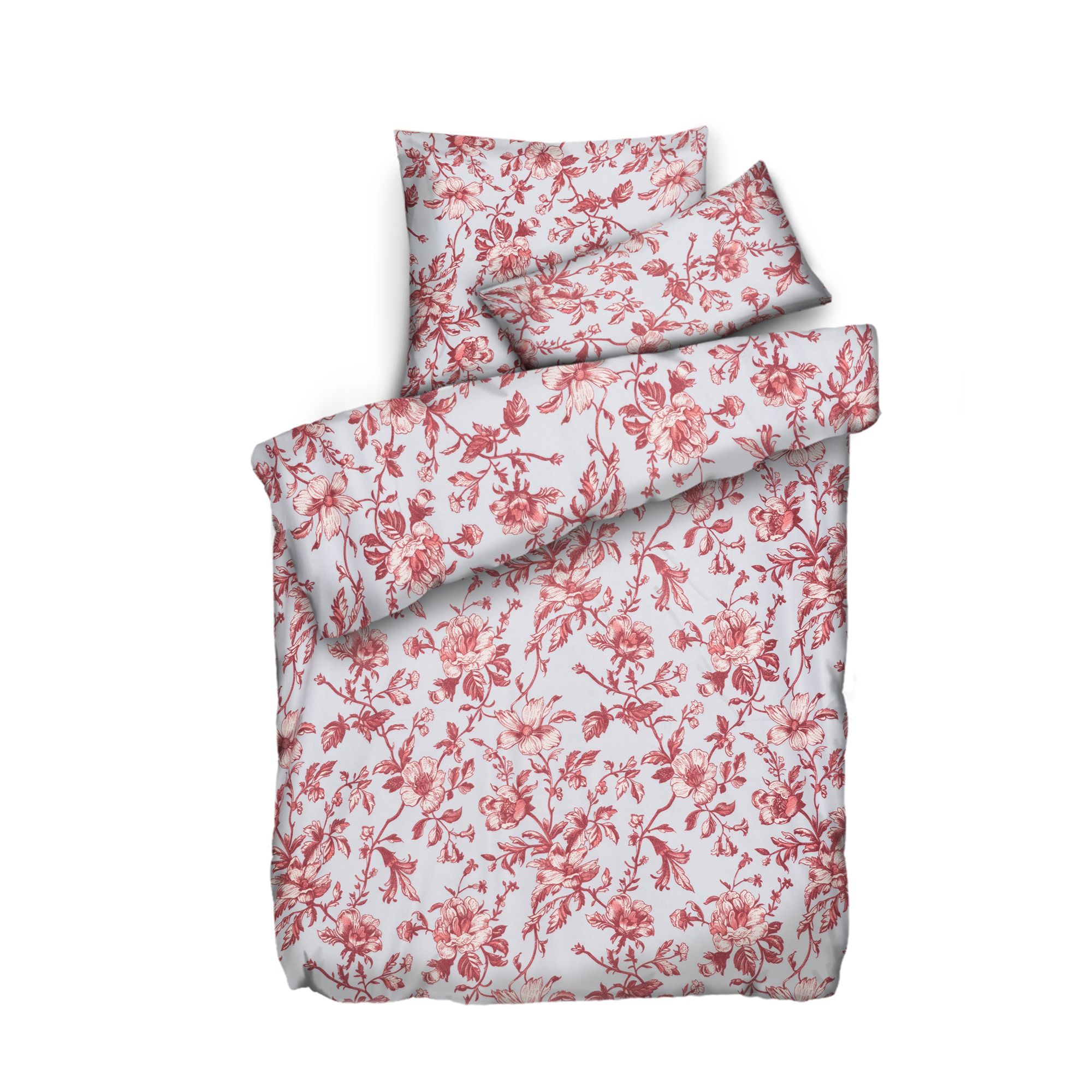 WINTERENGEL Bettwäsche Blumenranken Mikrofaser Flanell Einzelbett, 3tlg.