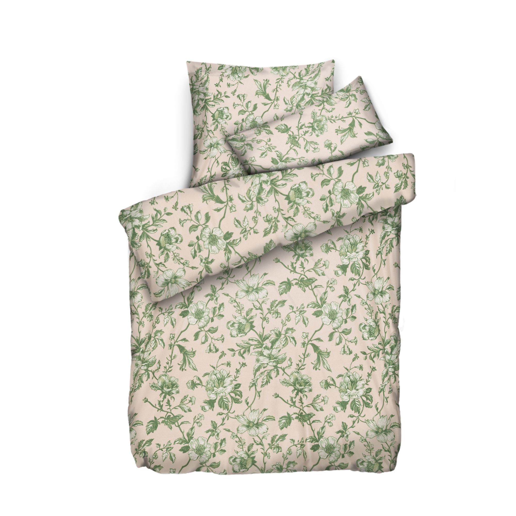 WINTERENGEL Bettwäsche Blumenranken Mikrofaser Flanell Einzelbett, 3tlg.