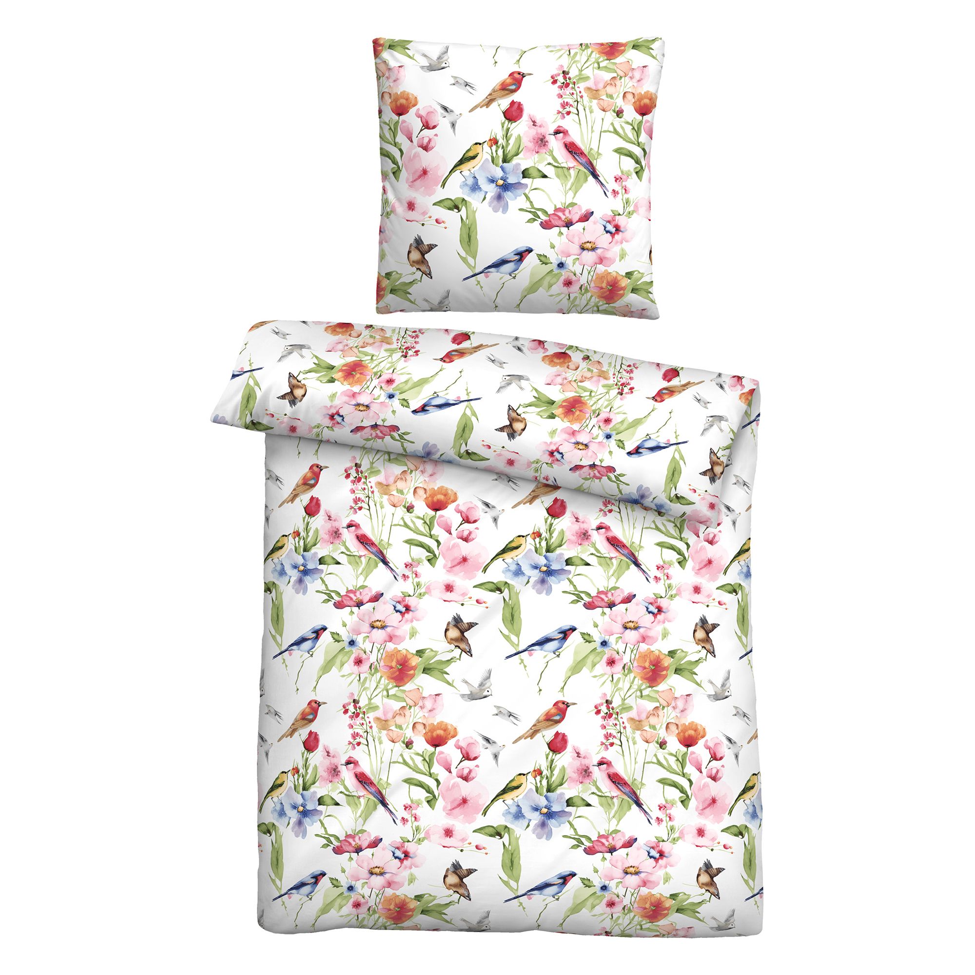 biberna® Bettwäsche BIRDIE Baumwoll Seersucker Einzelbett, 2tlg.