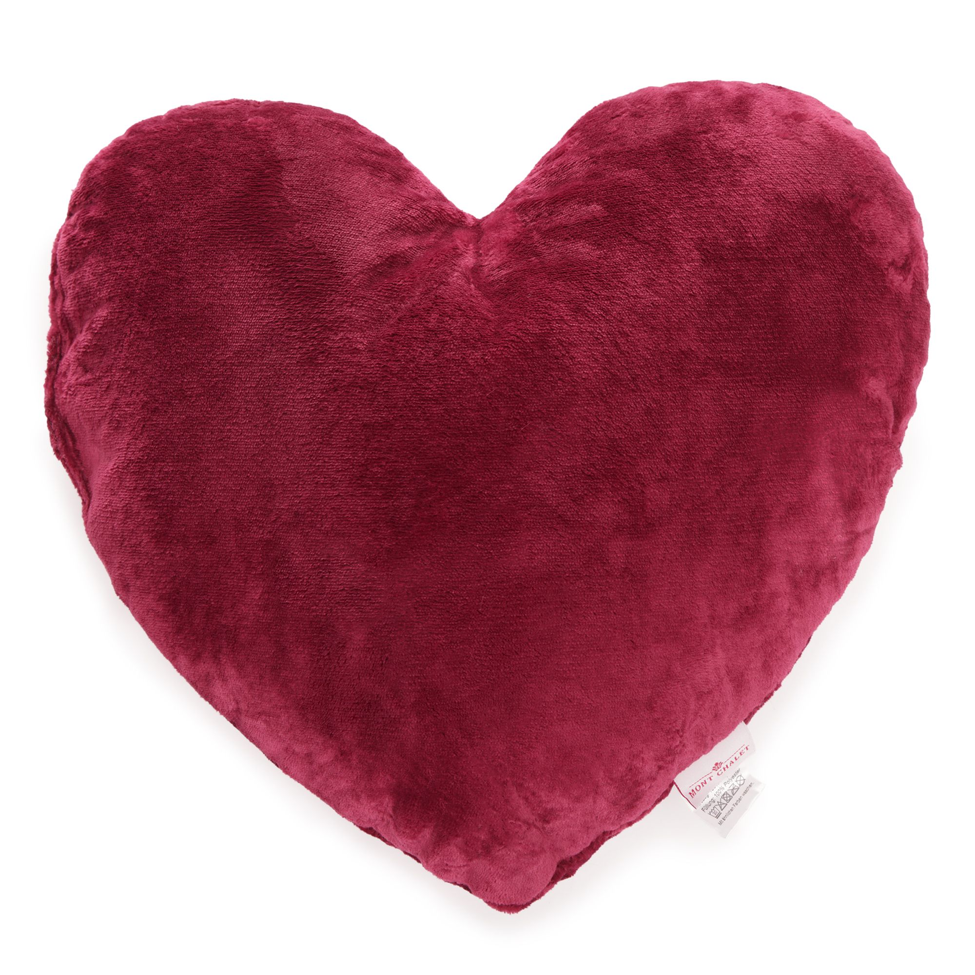 MONT CHALET gefülltes Herzkissen uni Mikrofaser Chinchilla waschbar, 40x45cm