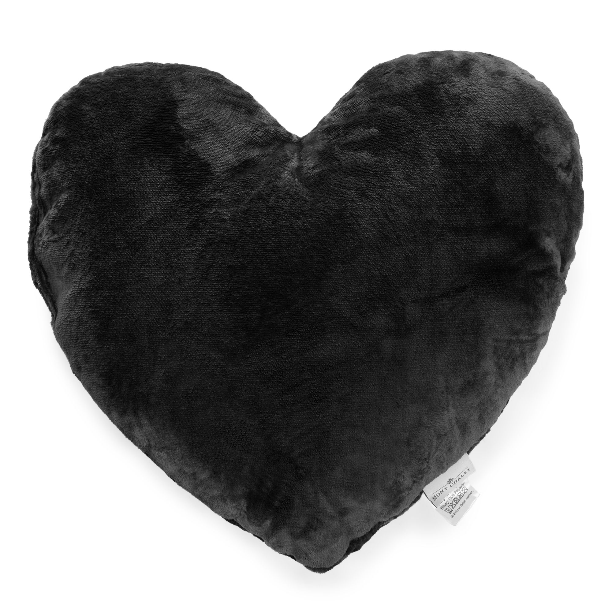 MONT CHALET gefülltes Herzkissen uni Mikrofaser Chinchilla waschbar, 40x45cm