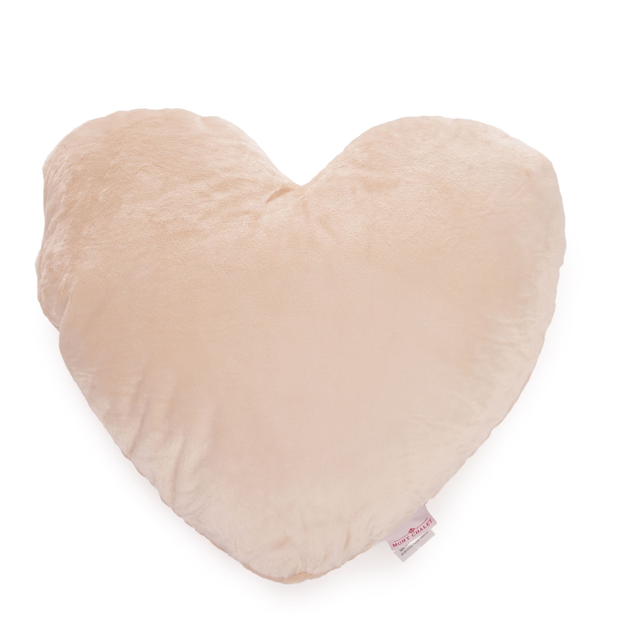 MONT CHALET gefülltes Herzkissen uni Mikrofaser Chinchilla waschbar, 40x45cm
