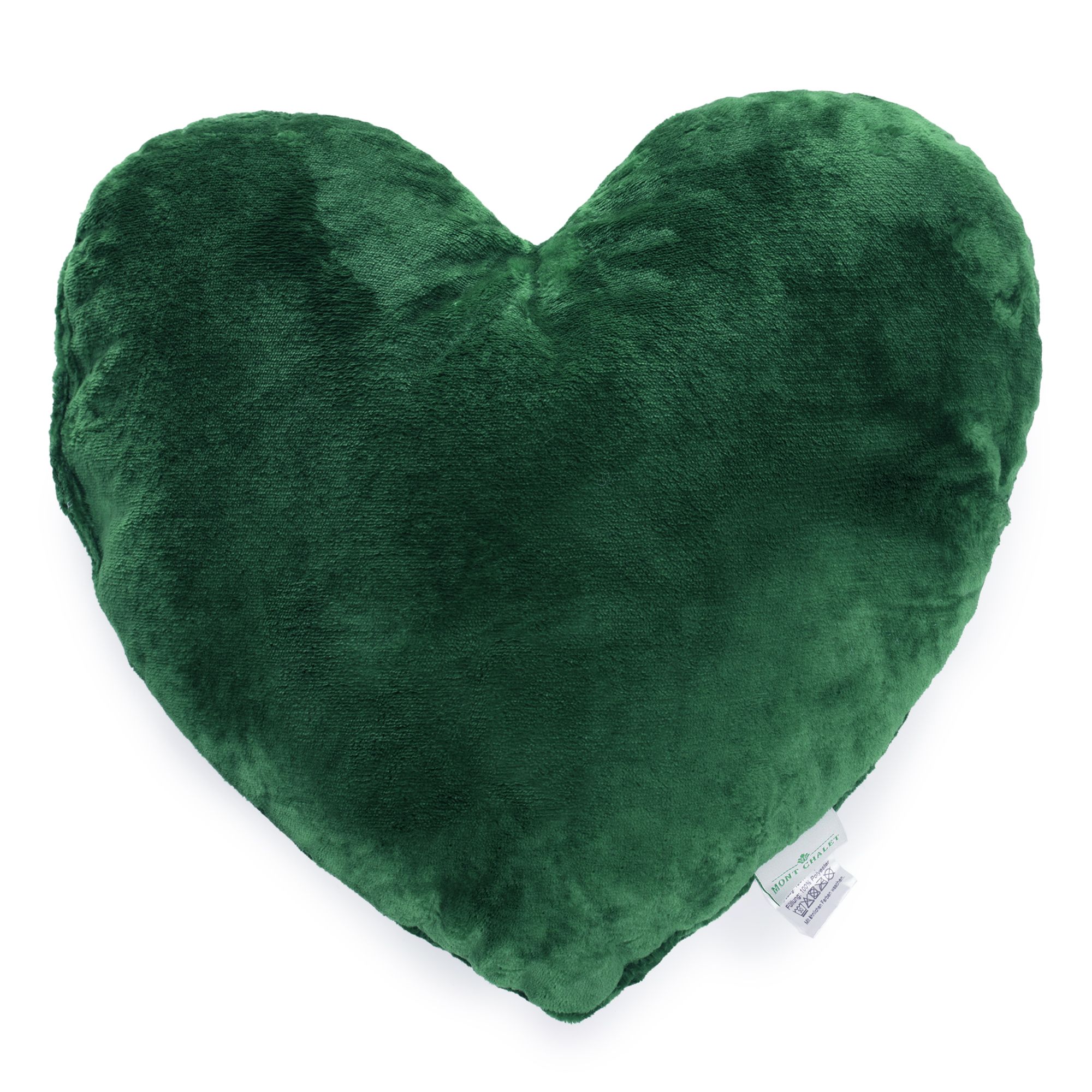 MONT CHALET gefülltes Herzkissen uni Mikrofaser Chinchilla waschbar, 40x45cm