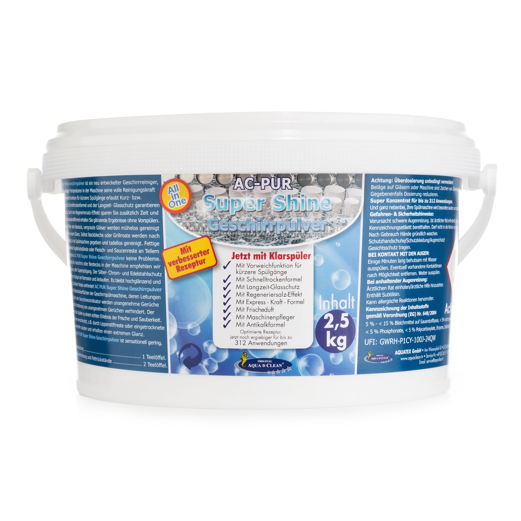 AQUA CLEAN PUR Super Shine All in One Geschirrpulver 2,5kg