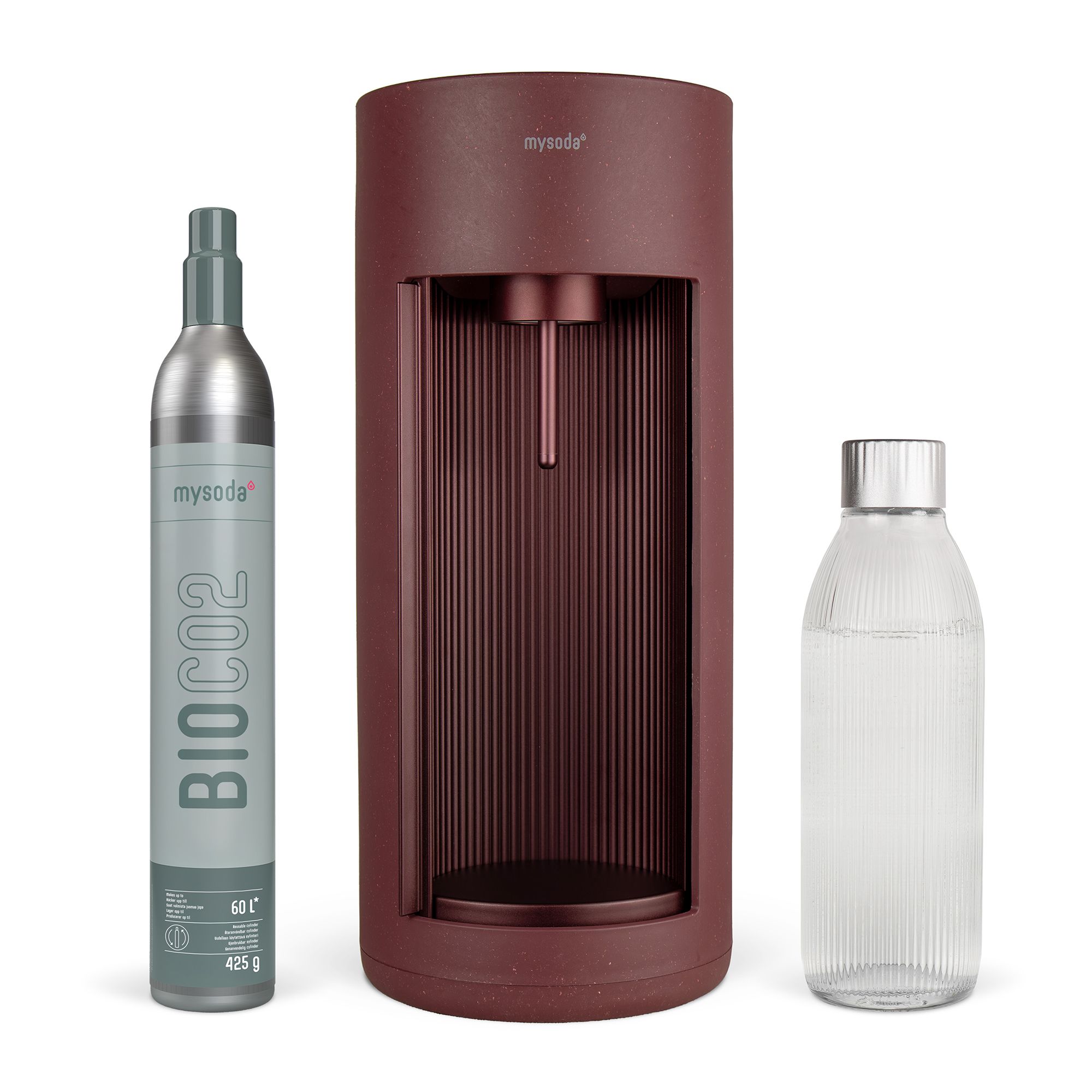  MYSODA Glassy Wassersprudler inkl. Glasfalsche und CO2-Zylinder