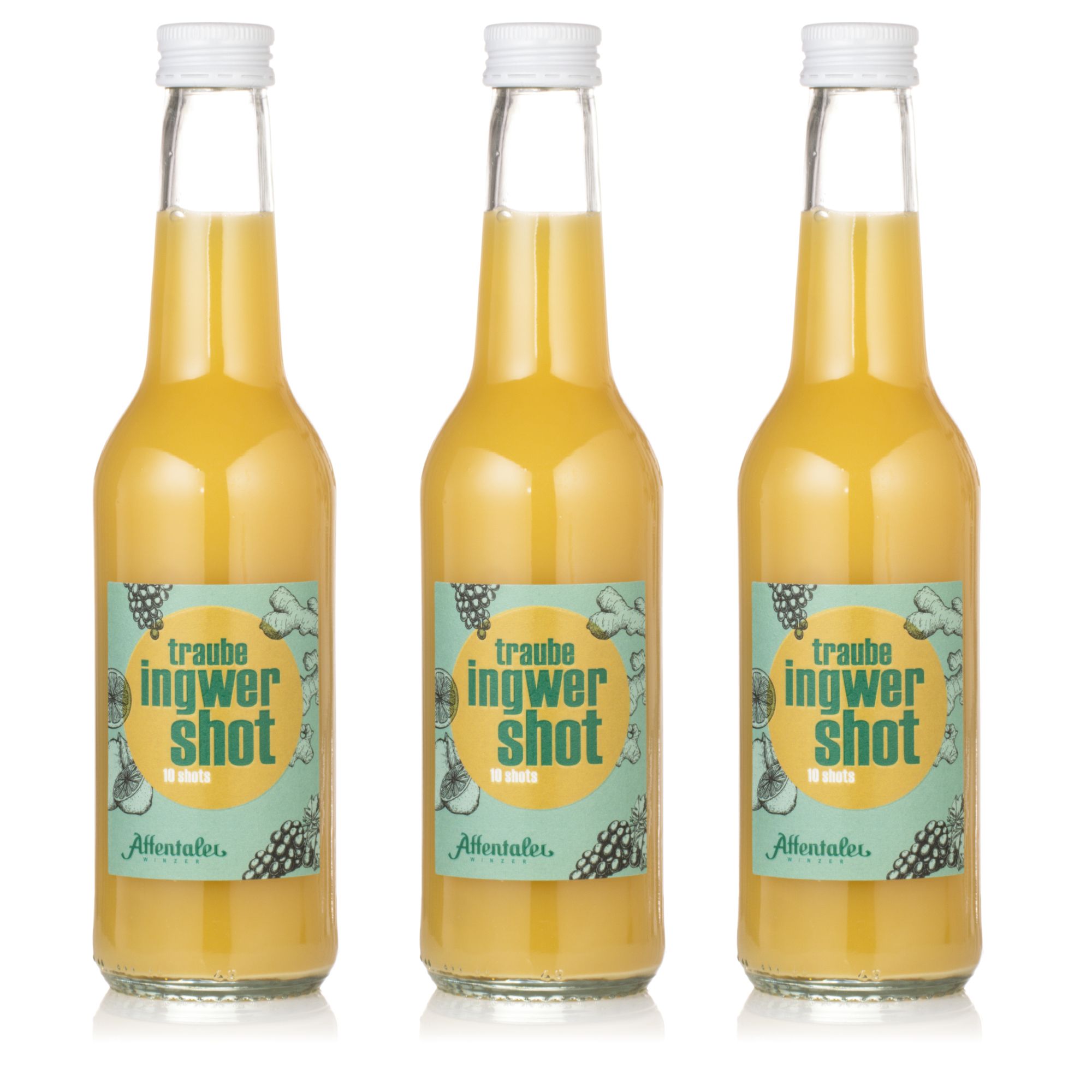 AFFENTALER WEIN Traube-Ingwer-Shot aus Traubenmost 3 Flaschen à 0,33l exklusiv bei QVC