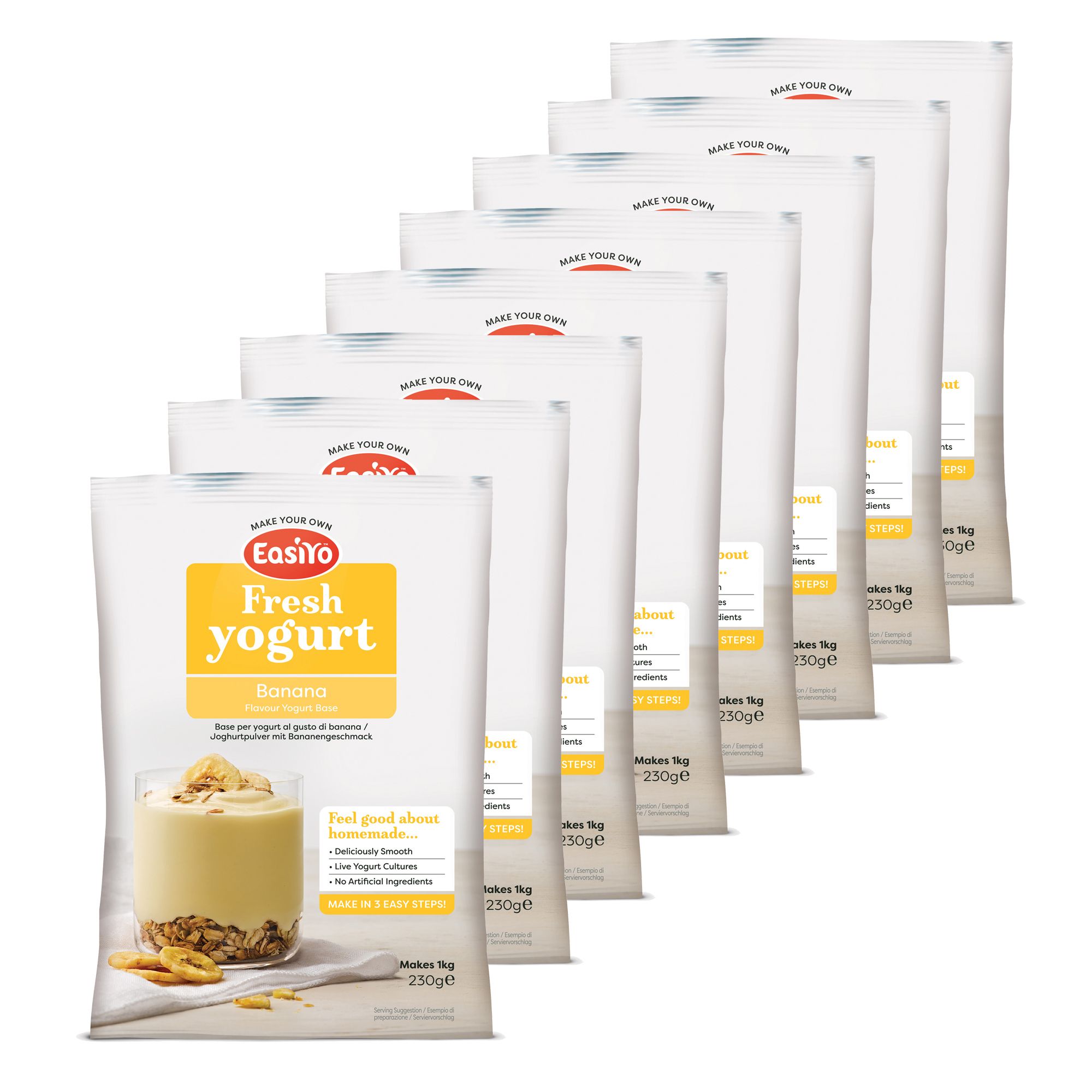 EASIYO Joghurtpulver 8 Beutel für 8kg Fruchtjoghurt sortenrein