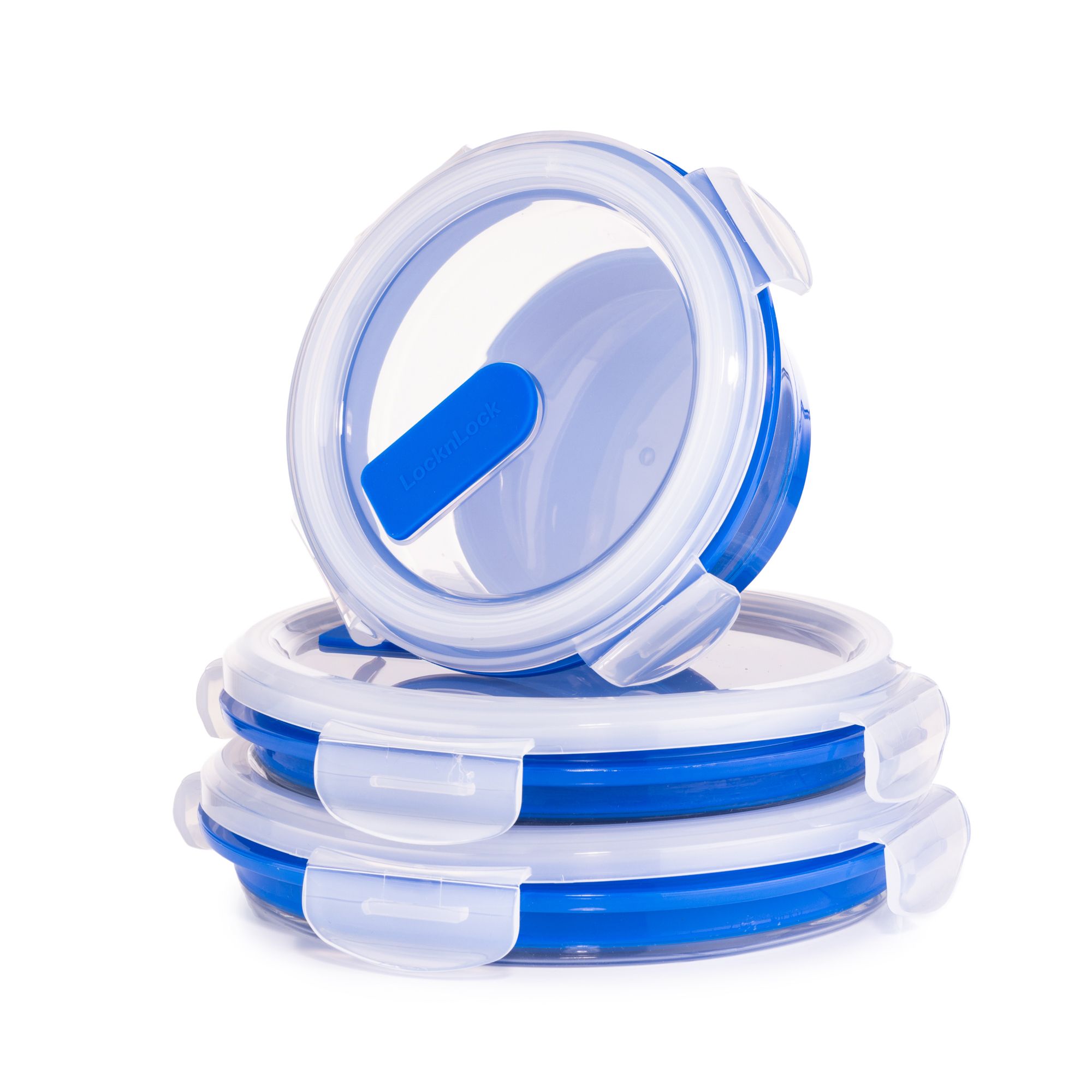 LocknLock 3 Frischhaltedosen faltbar, 1x400ml, 1x800ml und 1x1L Gesamtvolumen 2,2 L