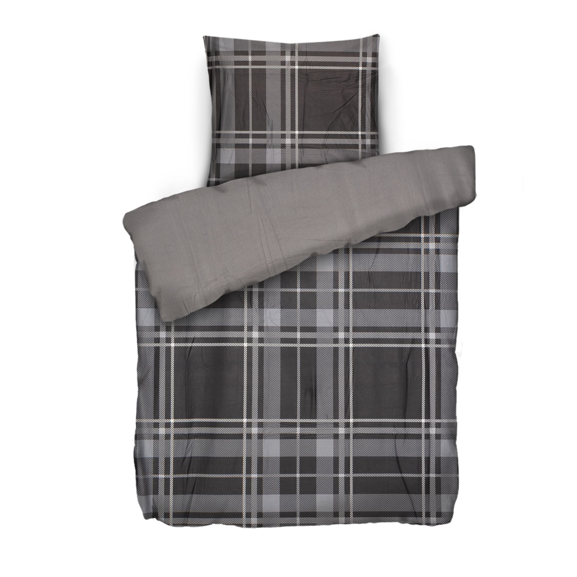 WINTERENGEL Wendebettwäsche Karo Mikrofaser Flanell Kissenauswahl, 2tlg.