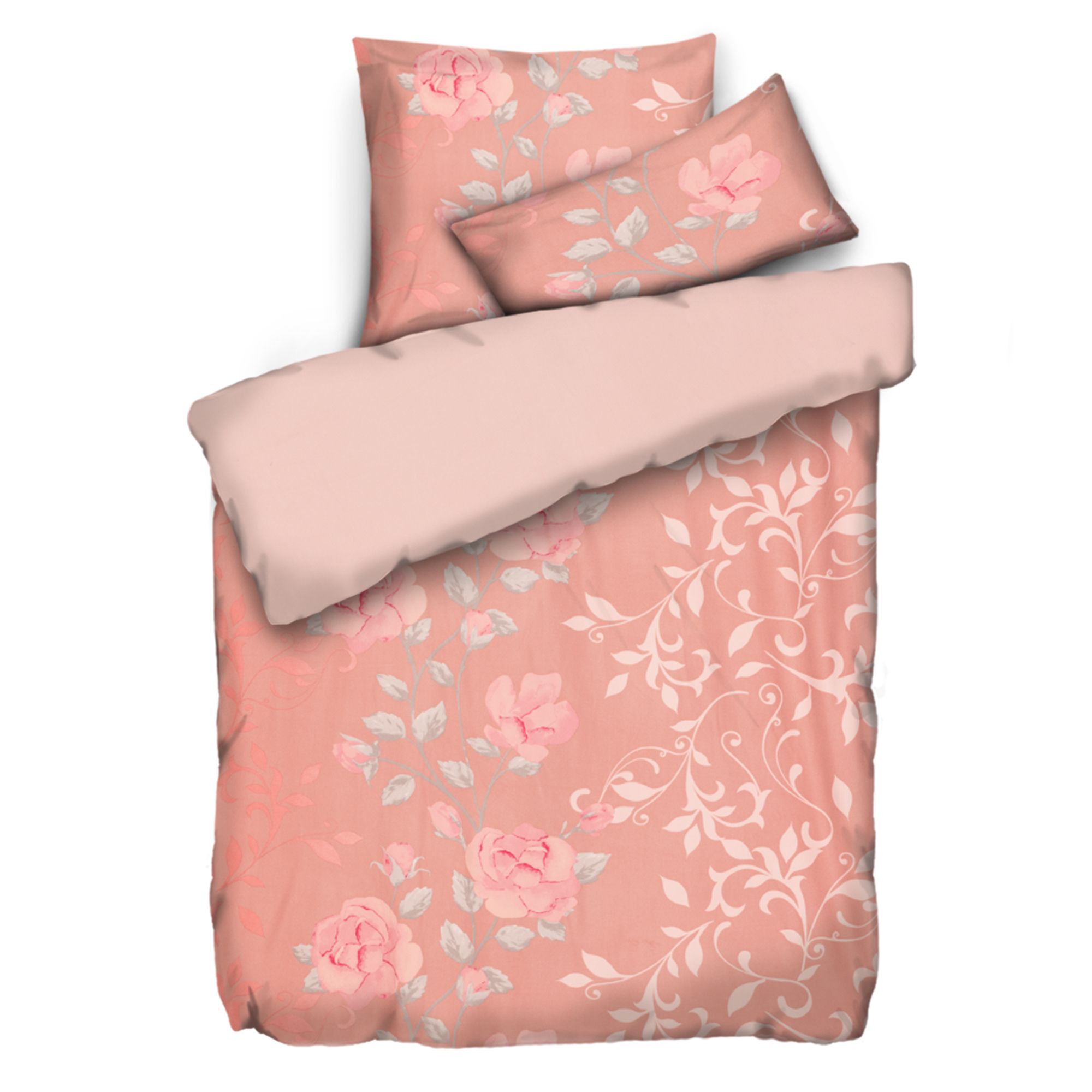 WINTERENGEL Premium Wendebettwäsche Ranke aus Rosen Mikrofaser Flanell Einzelbett, 3tlg.
