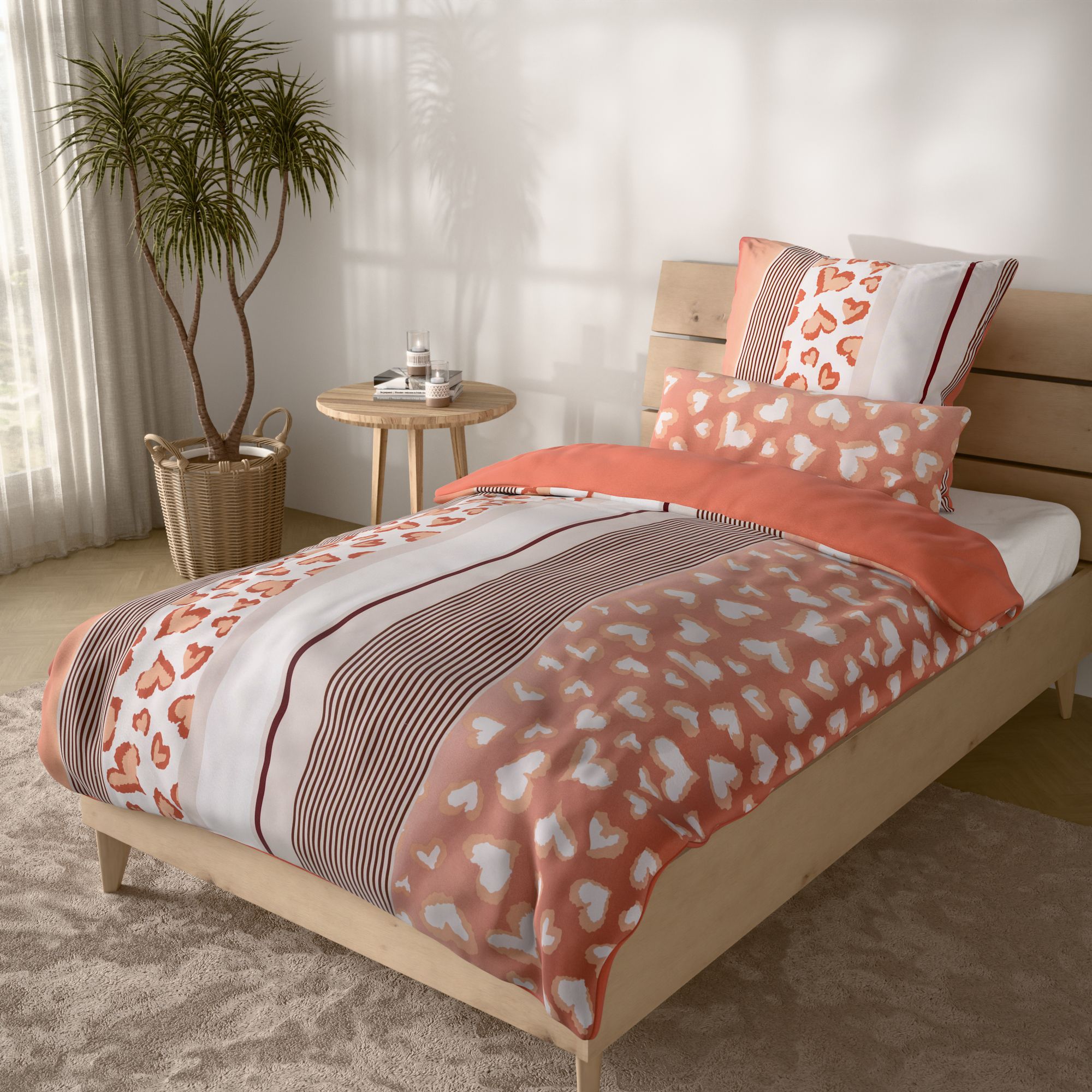 SOFT HARMONY Wendebettwäsche Sommerherzen Mikrofaser samtweich Einzelbett, 3tlg.