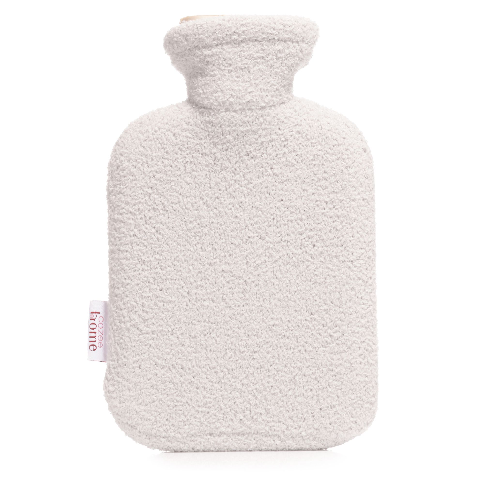 COZEE HOME Wärmflasche Jacquard mit Struktur Fluffy Bouclé 1,5L