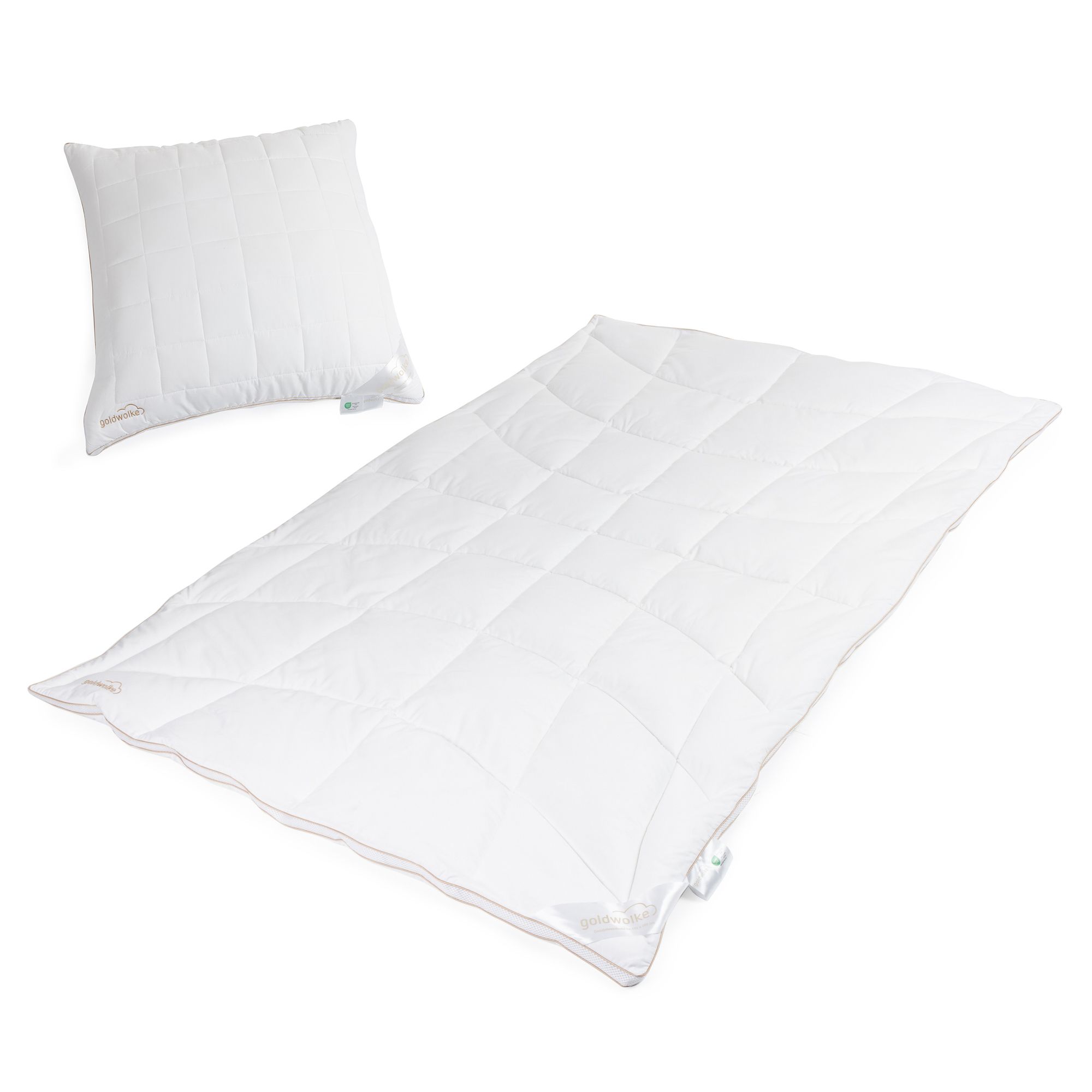 GOLDWOLKE Betten-Set, 2tlg. Kopfkissen & Ganzjahresdecke f.Allergiker geeignet