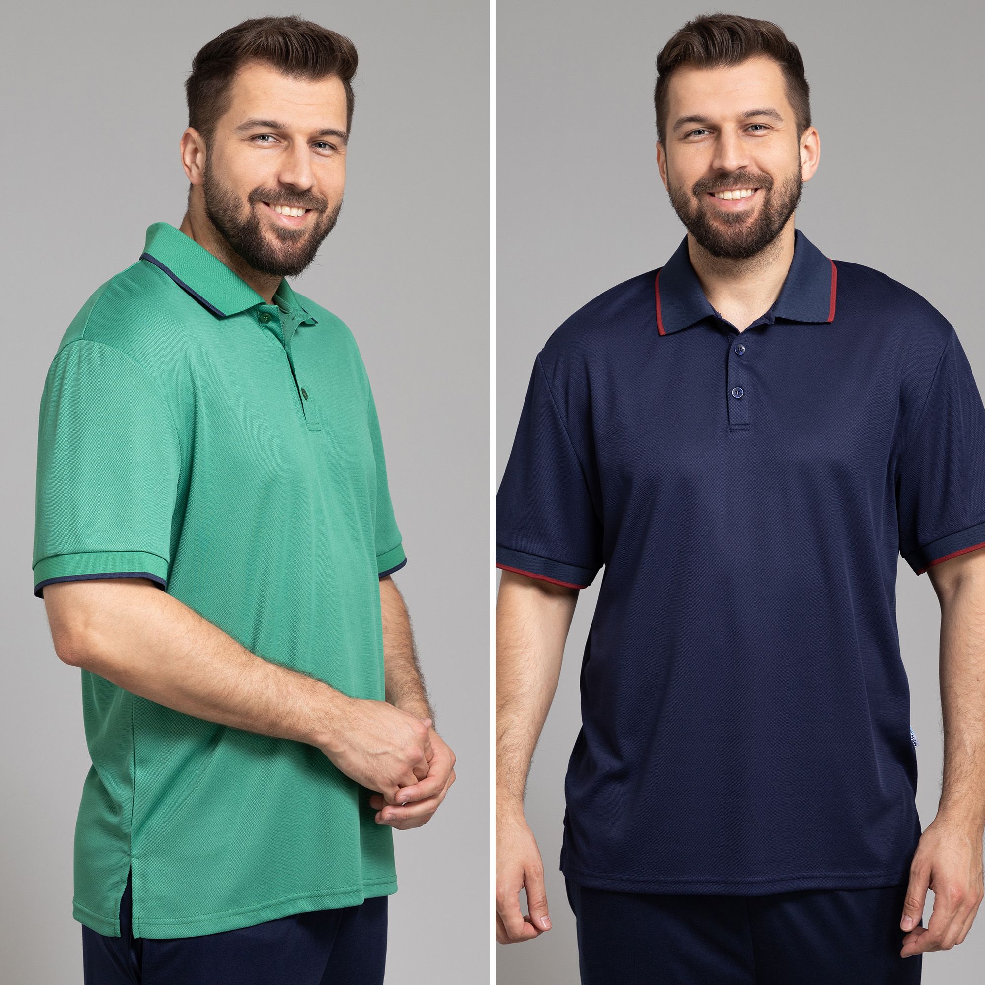 BWare MEN'S TOUCH 2 Poloshirts Mikrofaser 1/2 Arm QVC.de