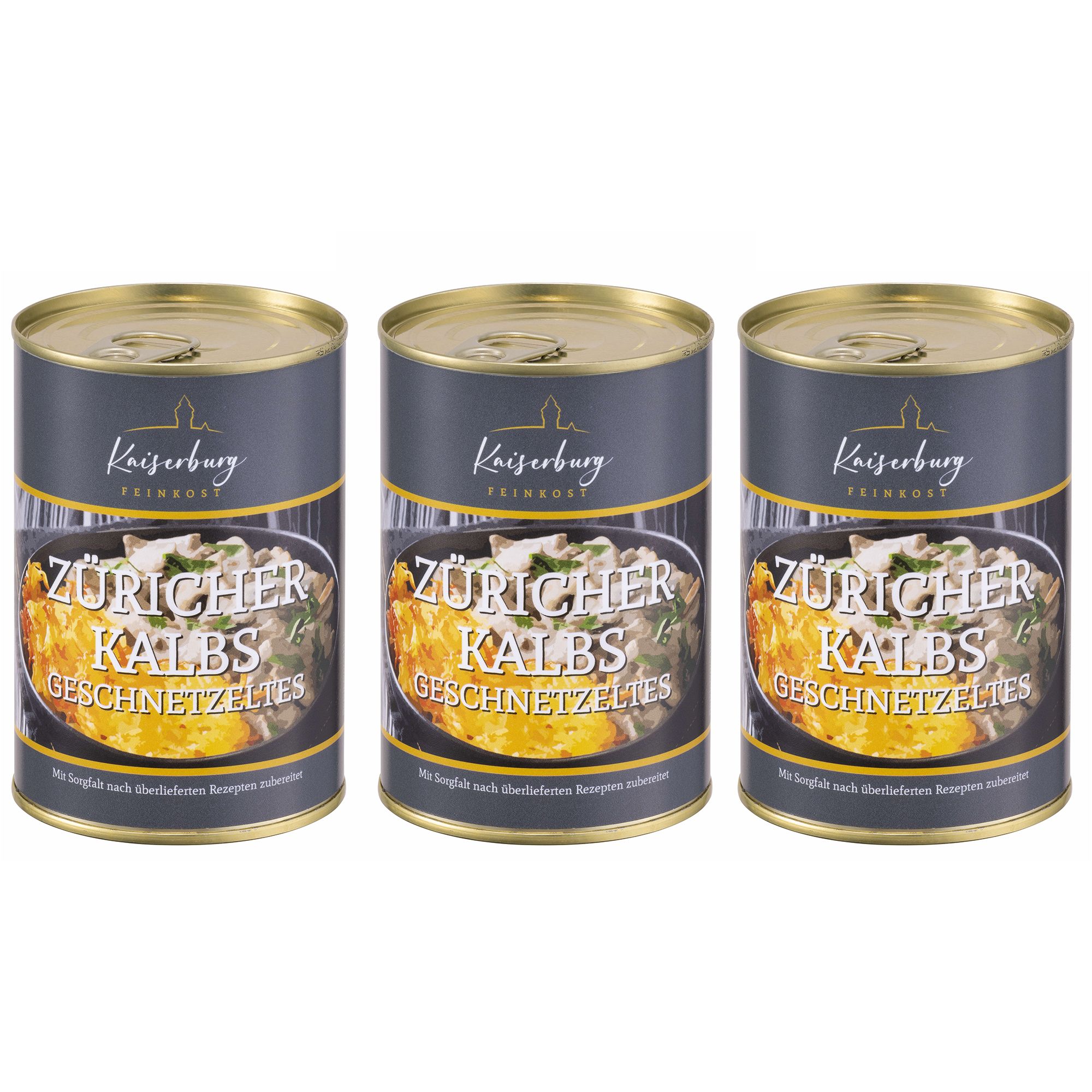 KAISERBURG FEINKOST Züricher Kalbs Geschnetzeltes Inhalt 3x 395g - QVC.de