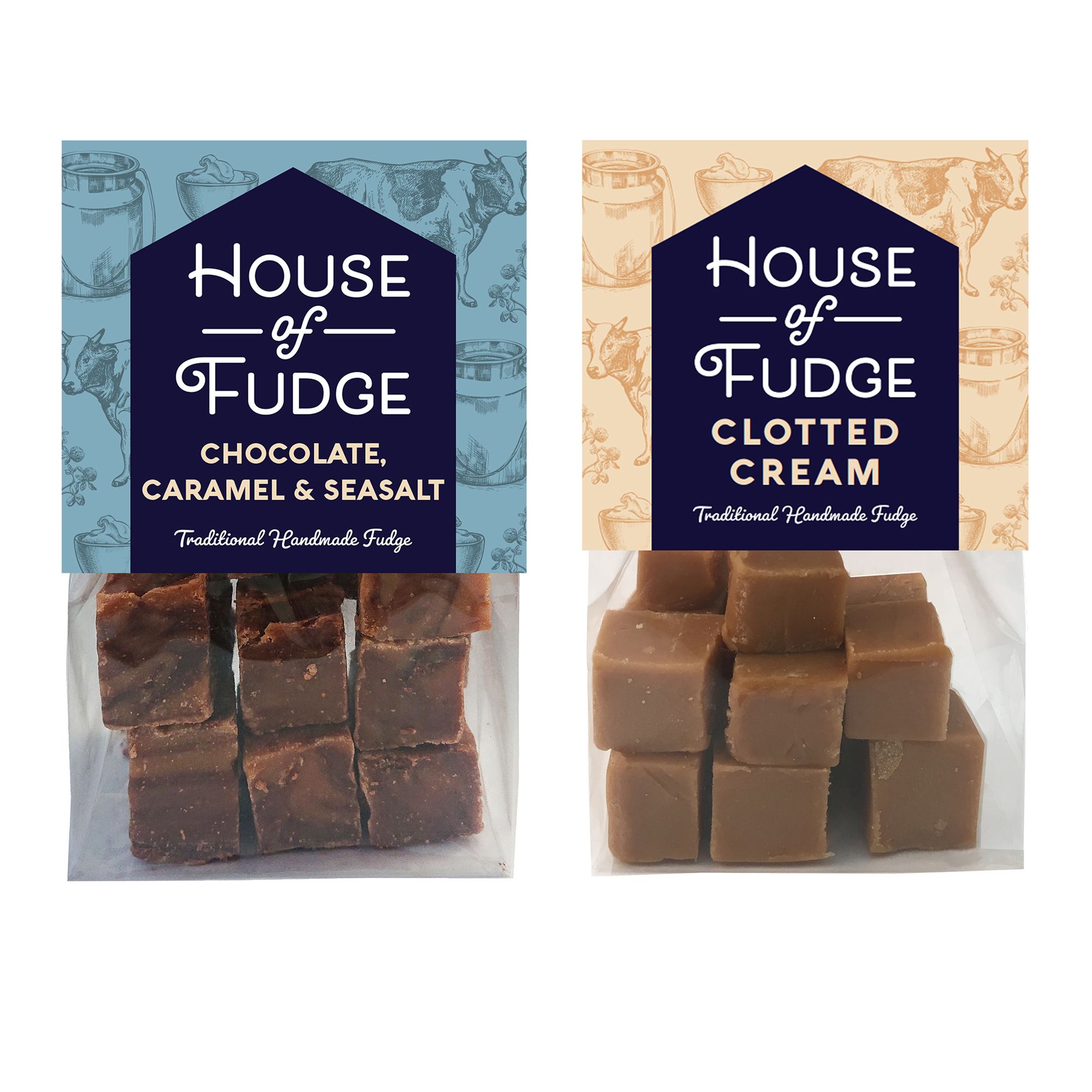 GRAND-CRU KONFEKT Fudge 2er Set 2 versch. Sorten Inhalt 2x 150g