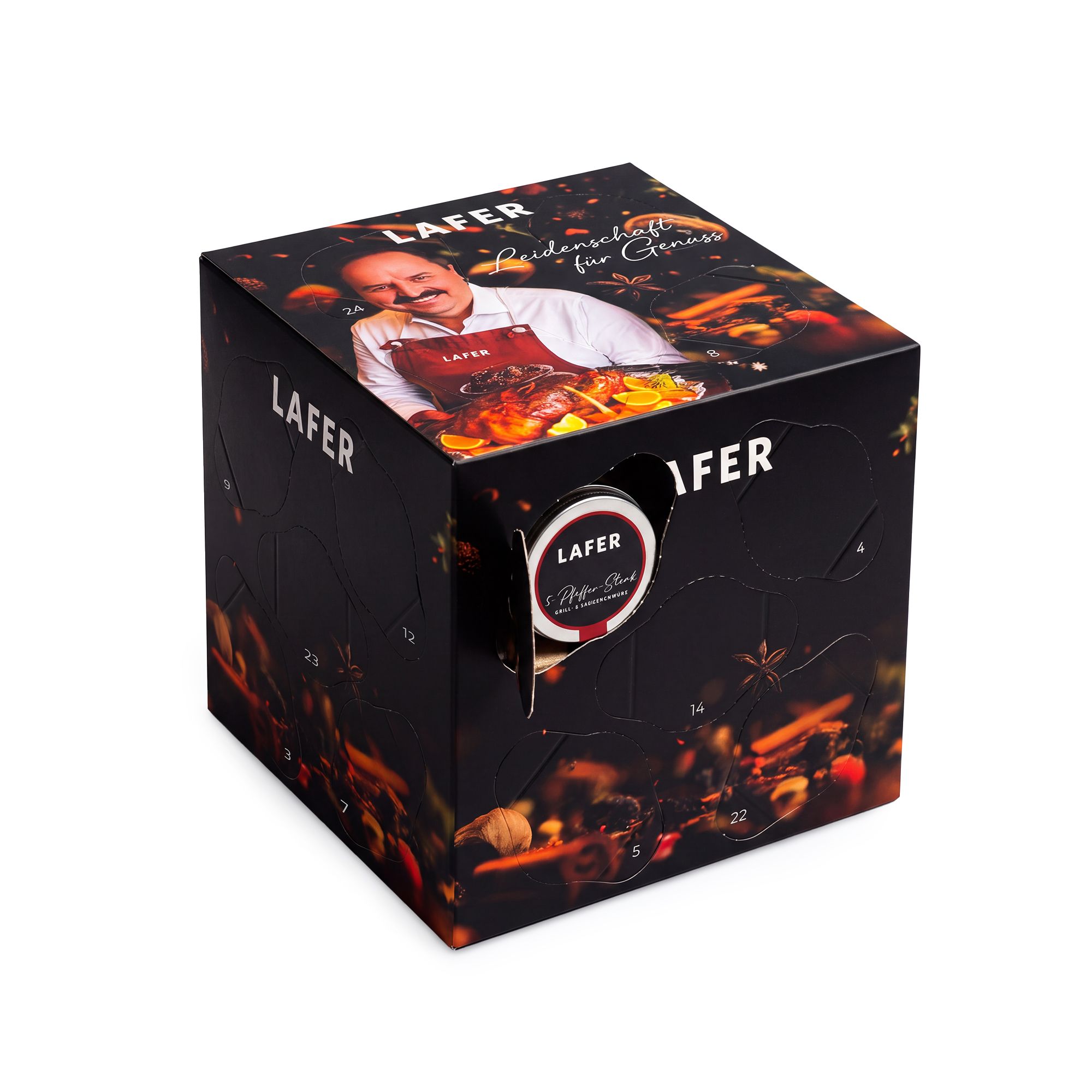 LAFER Adventskalender 2026 Spice Cube Mini mit 24 Gewürzdosen Inhalt 312g