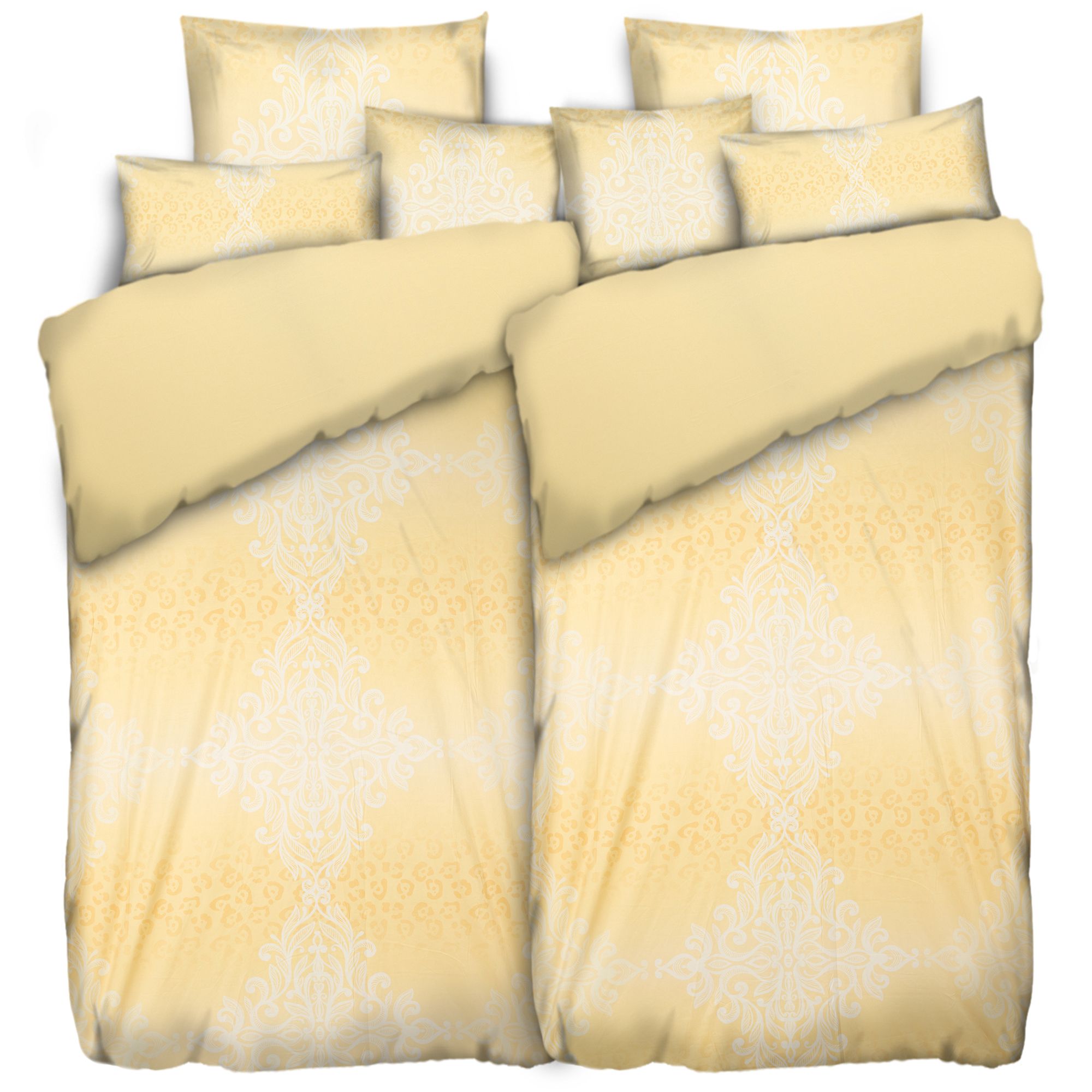 JERYMOOD Wendebettwäsche Leo-Ornament-Design Mikrofaser Jersey Doppelbett, 8tlg.