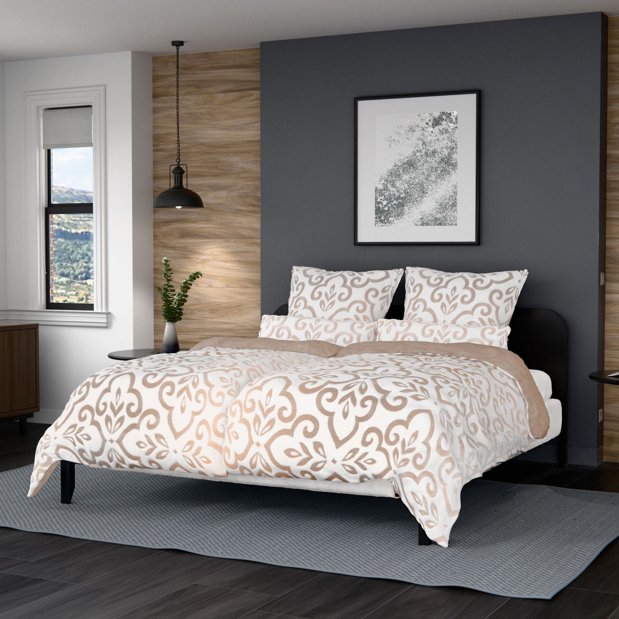 MONT CHALET Wendebettwäsche 3D-Ornamente Mikrofaser Chinchilla Doppelbett, 6tlg.