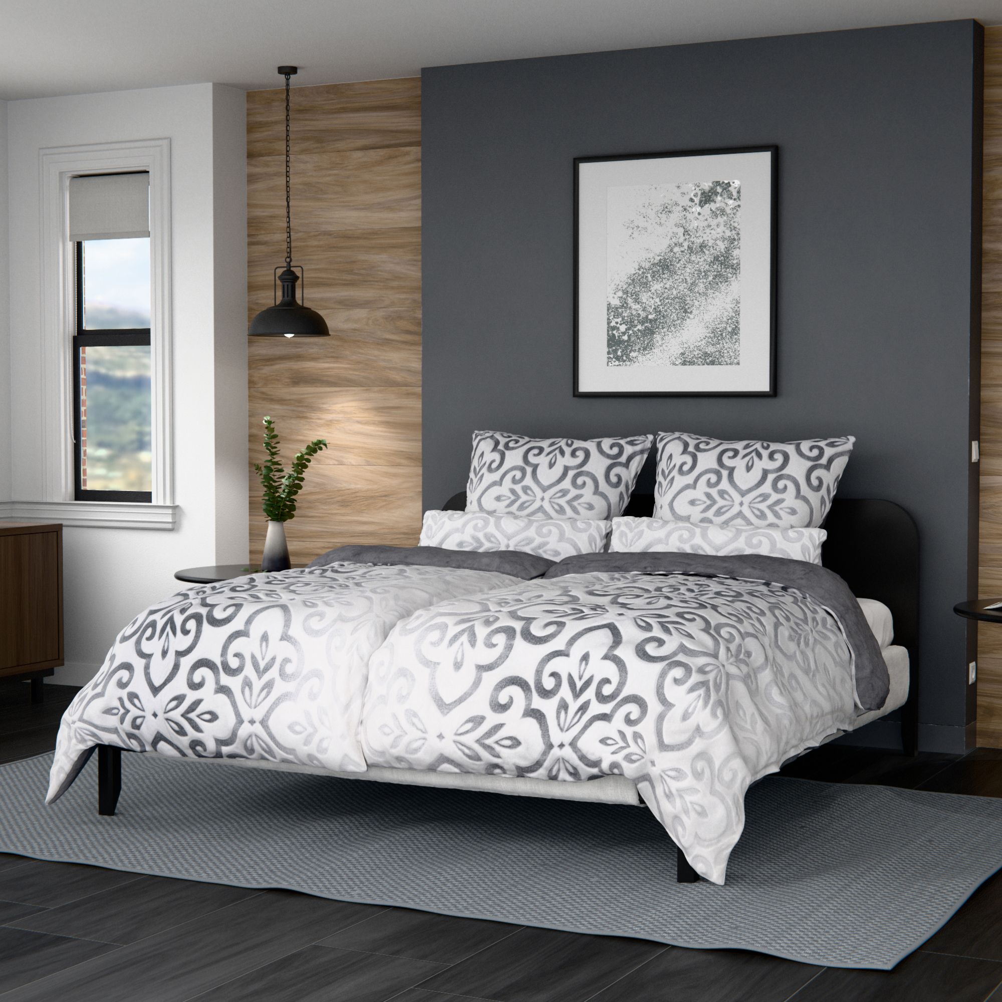 MONT CHALET Wendebettwäsche 3D-Ornamente Mikrofaser Chinchilla Doppelbett, 6tlg.