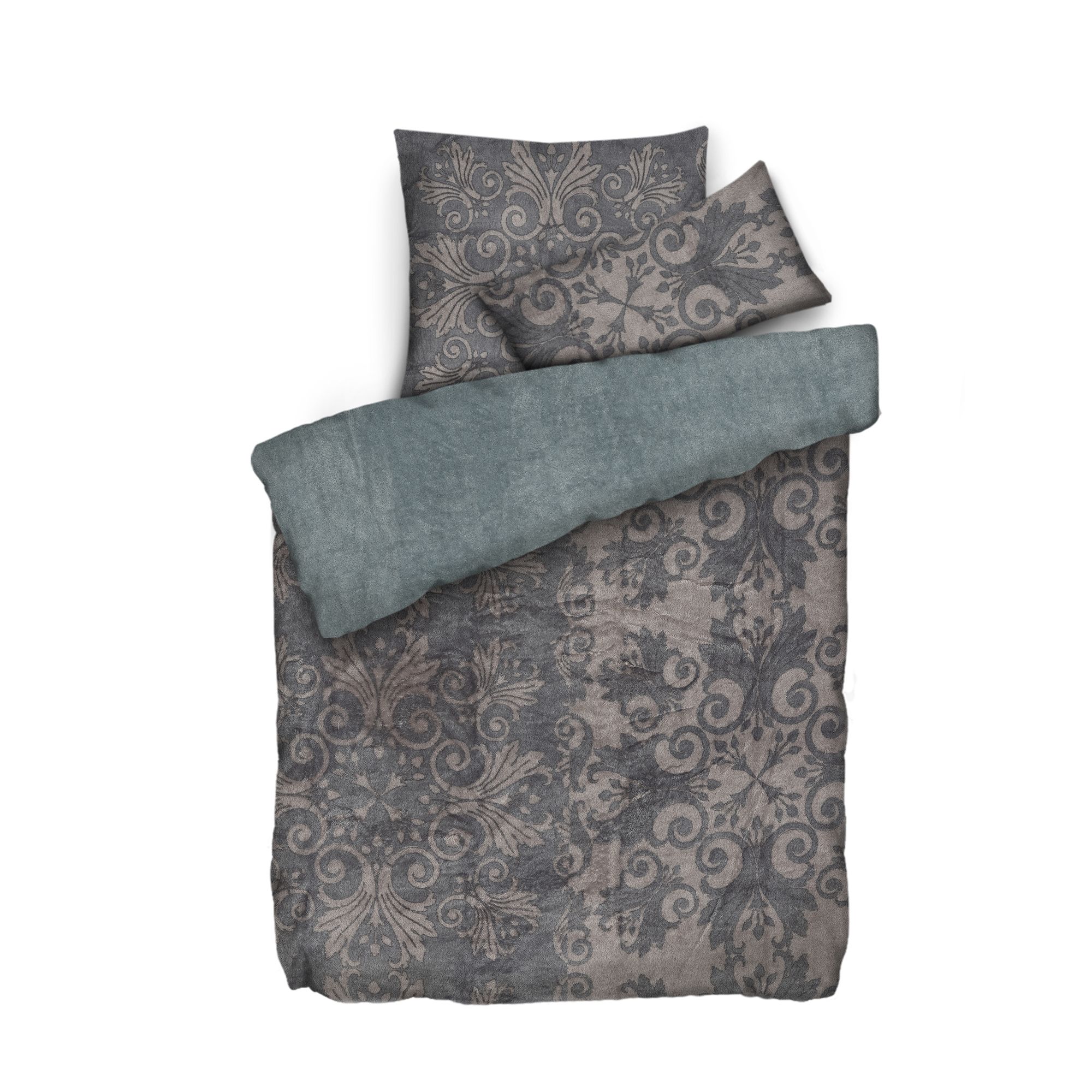 BADIZIO Classic Bettwäsche Ornament Mikrofaser Plüsch Doppelbett, 6tlg.