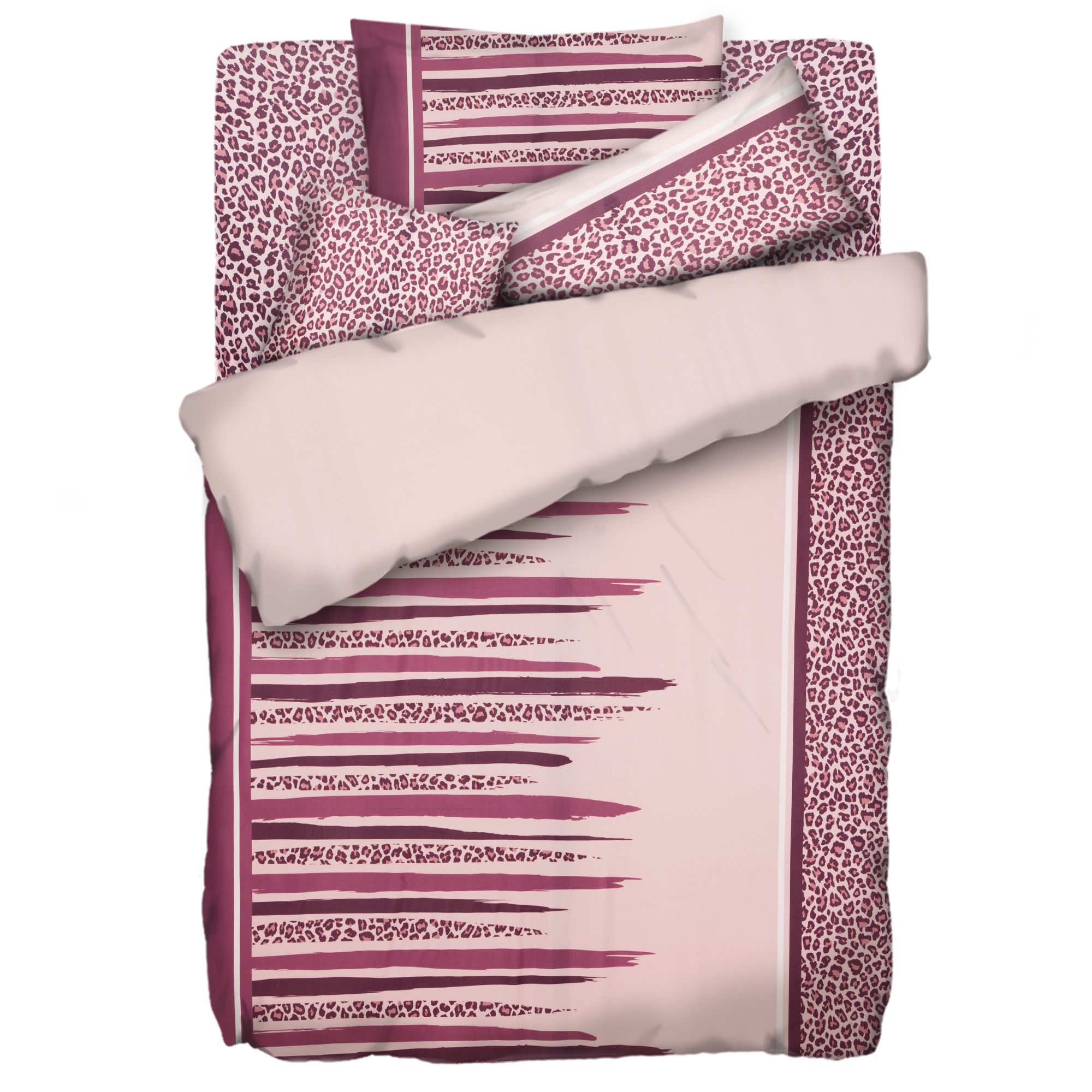 JERYMOOD Wendebettwäsche Leo-Spannbettlaken Mikrofaser Jersey Einzelbett, 5tlg.