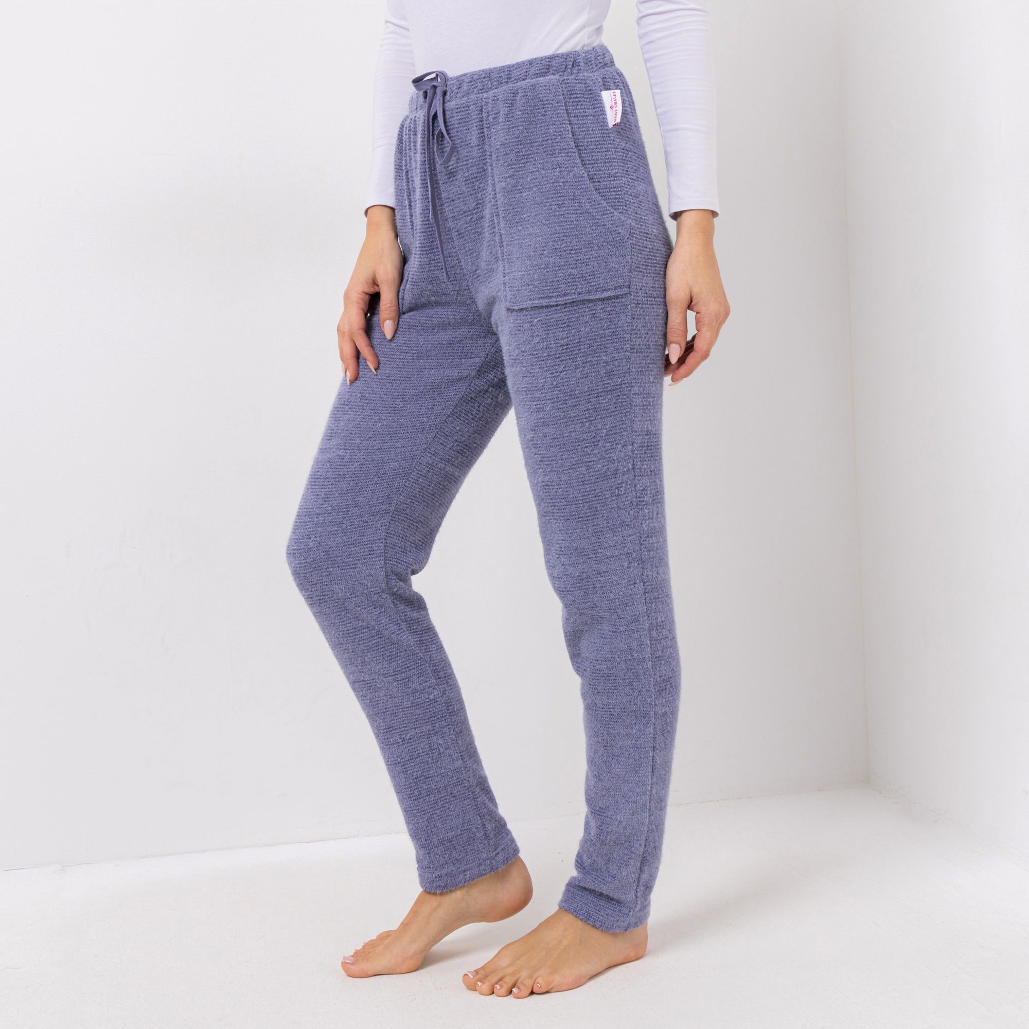 MONT CHALET Damen-Hose uni Angora-Imitat aufgesetzte Taschen
