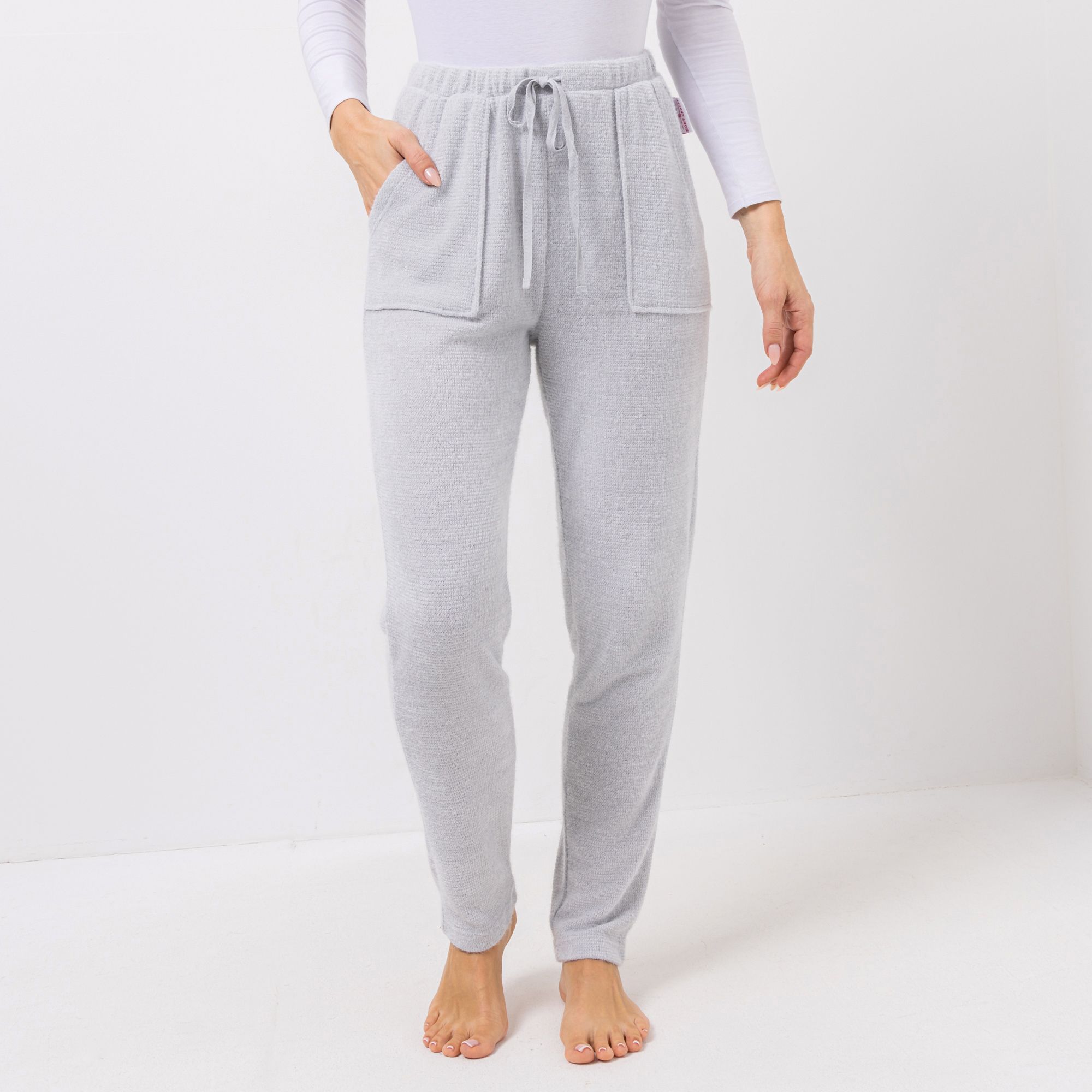 MONT CHALET Damen-Hose uni Angora-Imitat aufgesetzte Taschen