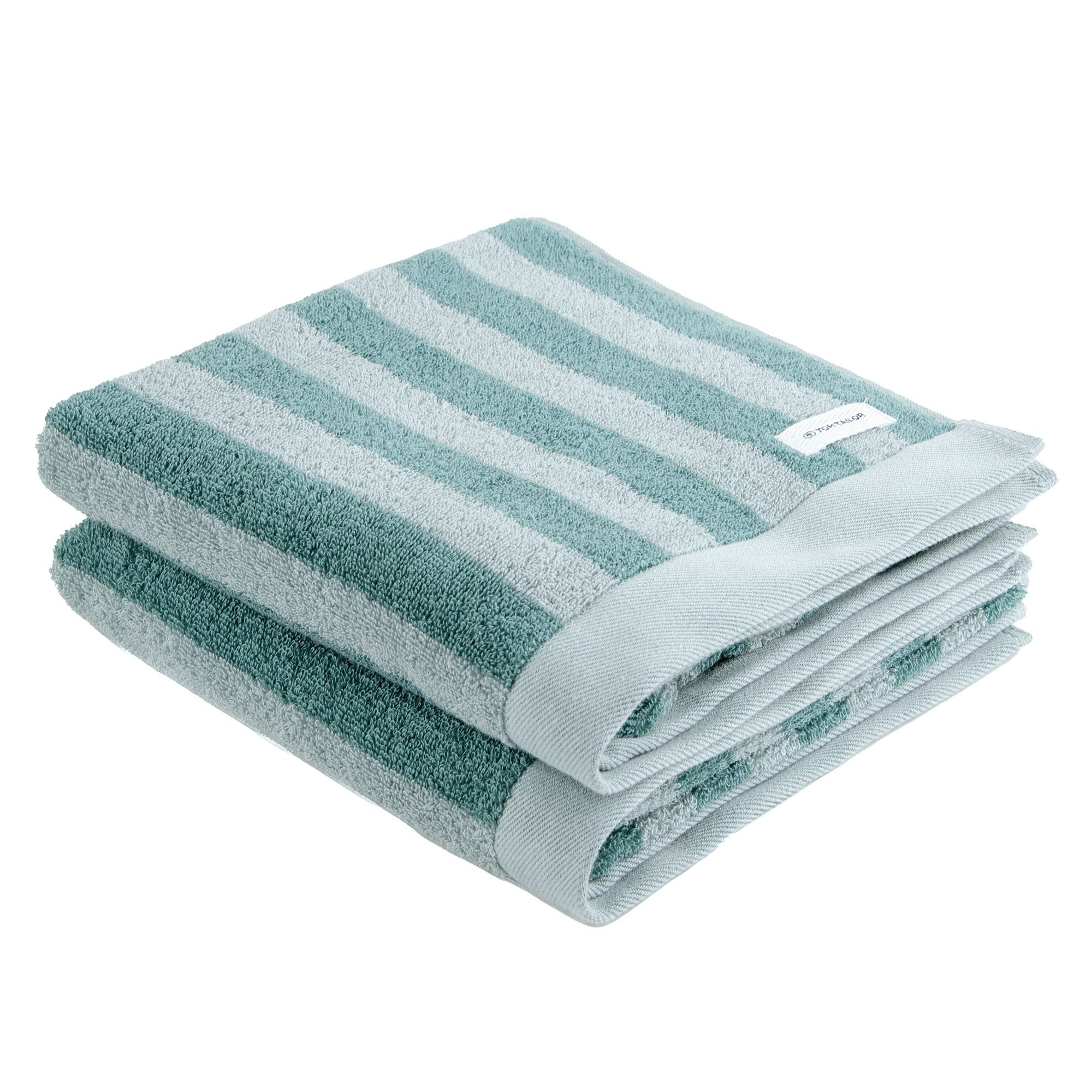 TOM TAILOR 1 Handtuch gestreift 100% Baumwolle ca. 50x100cm