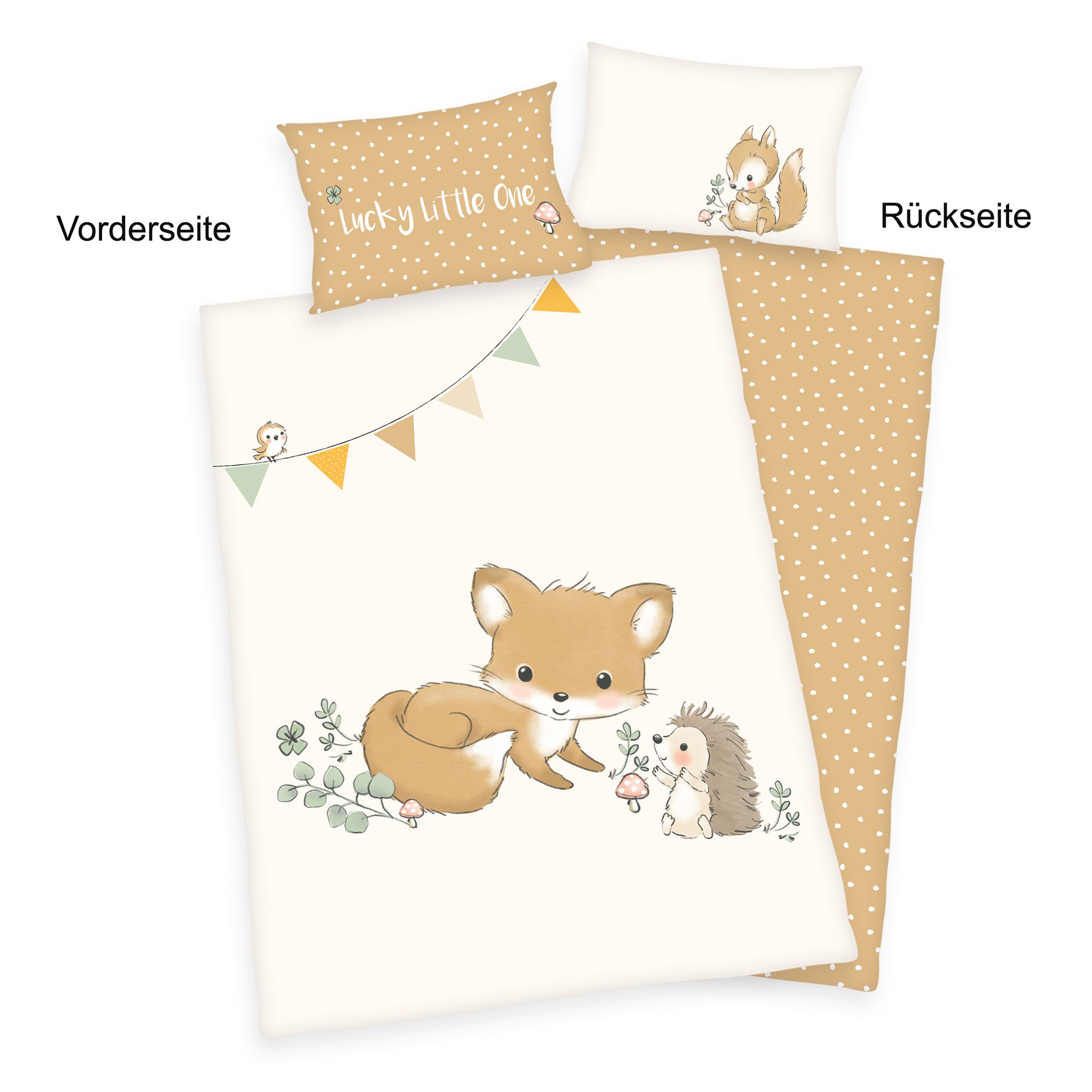 babybest® Wendebettwäsche Waldfreunde Baumwoll Renforcé Einzelbett, 2tlg.