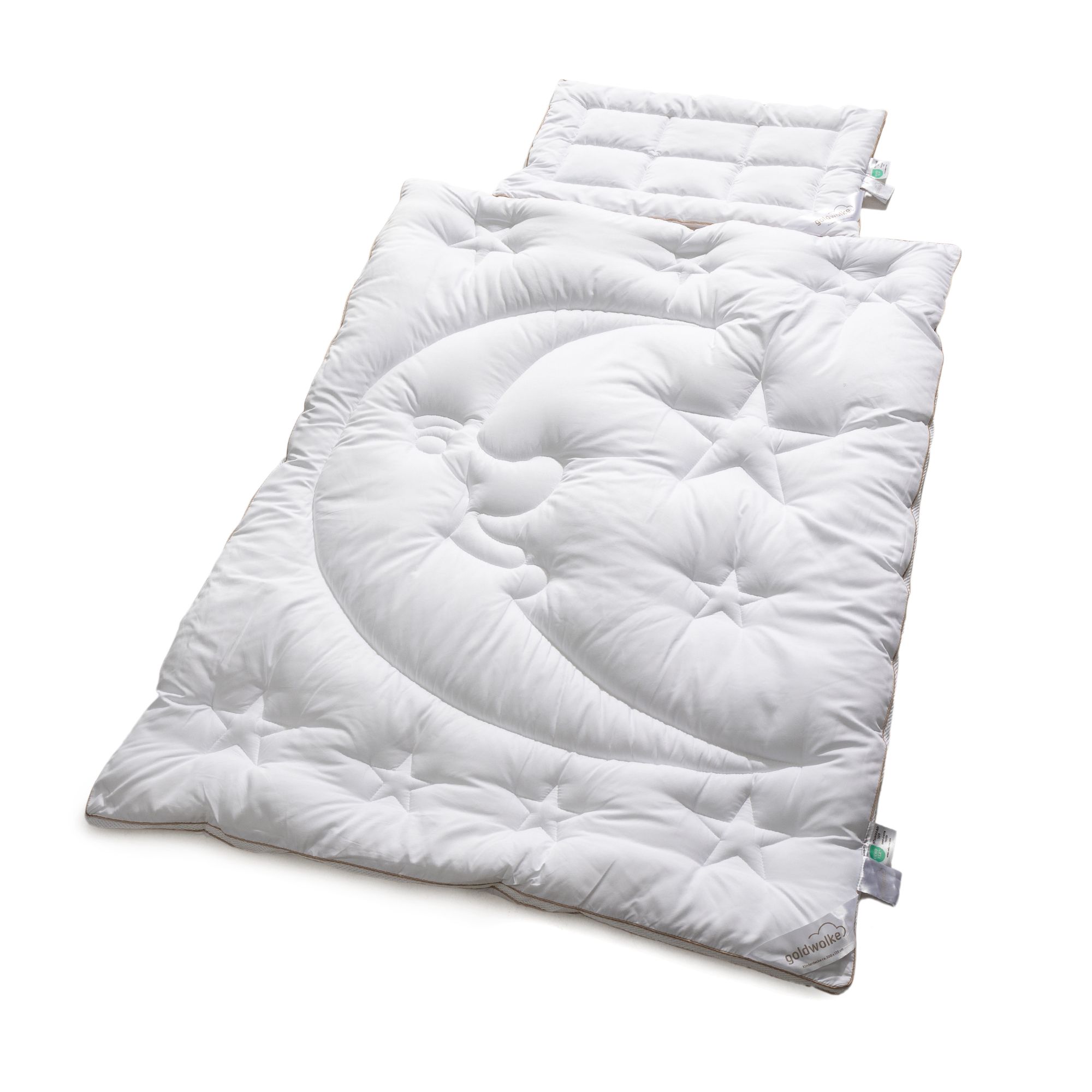 GOLDWOLKE Kinderbetten-Set Ganzjahr neue Füllung f.Allergiker geeignet