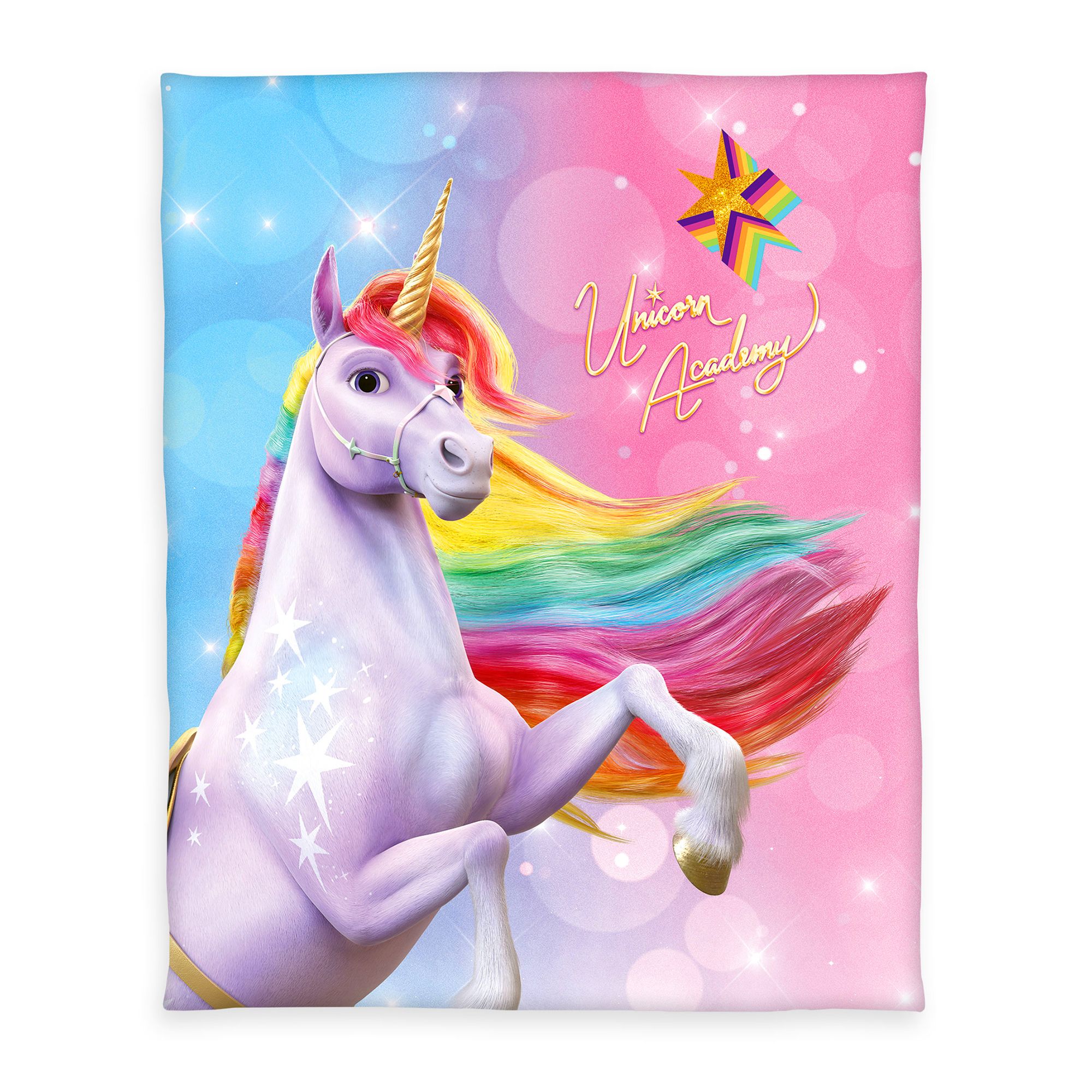 Unicorn Academy™ Kuscheldecke Einhorn Soft-Fleece ca. 130x160cm
