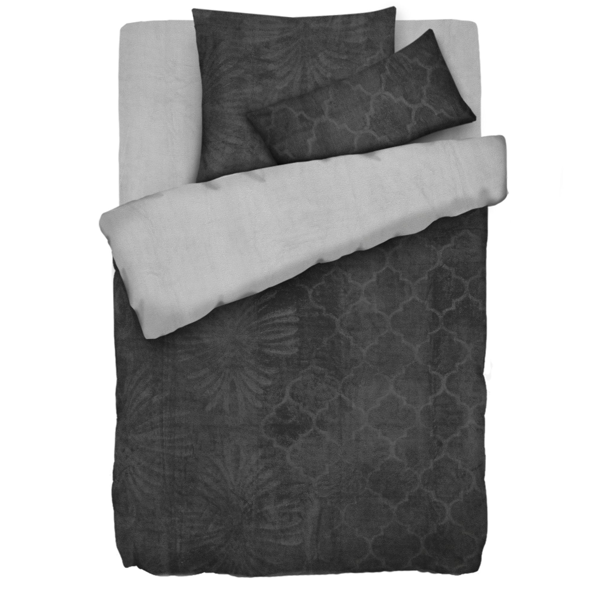 BADIZIO Classic Wendebettwäsche Kacheldesign Mikrofaser Plüsch Einzelbett, 4tlg