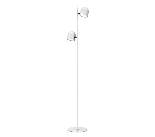 LED-Stehlampe 2-flammig bis max. 450 Lumen stufenlos dimmbar 180° drehbare  Schirme