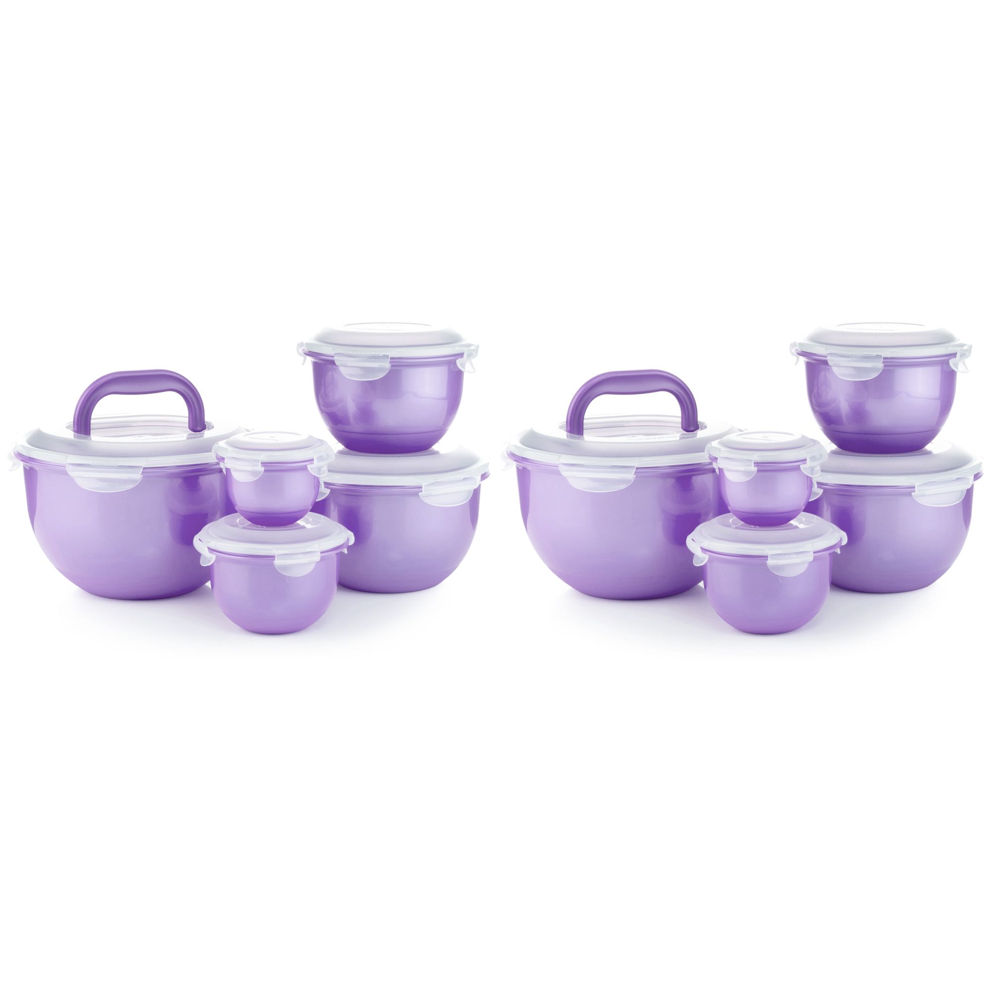LocknLock 10 Frischhaltedosen rund, nestbar 250ml-4,0L Gesamtvolumen 17,1L