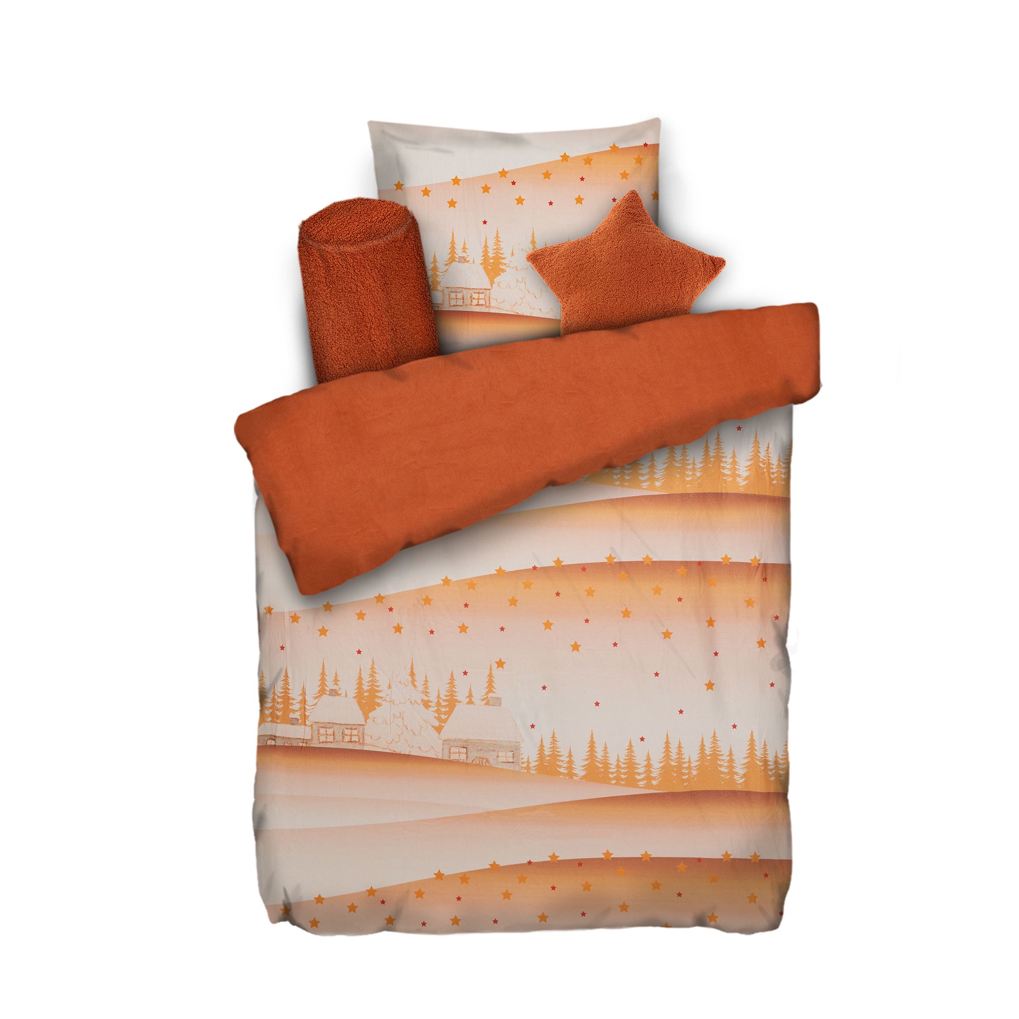 WINTERENGEL Wendebettwäsche Winterwelt Mikrofaser Flanell Einzelbett, 4tlg.