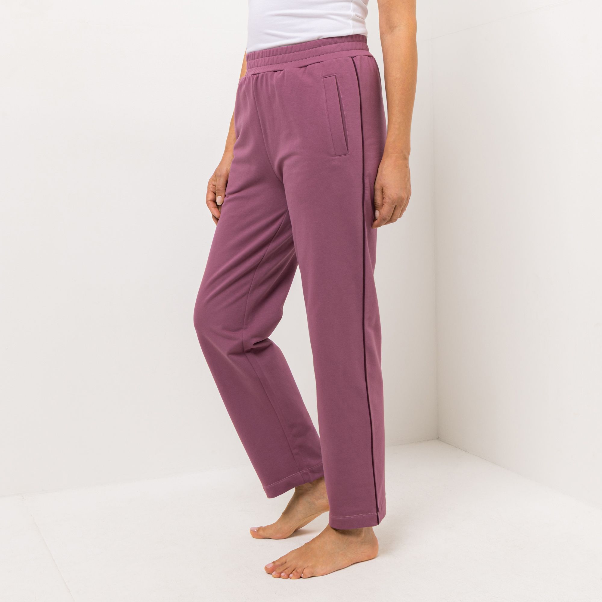 NACHTIGALL Damen-Hose uni Baumwollfleece leger weit