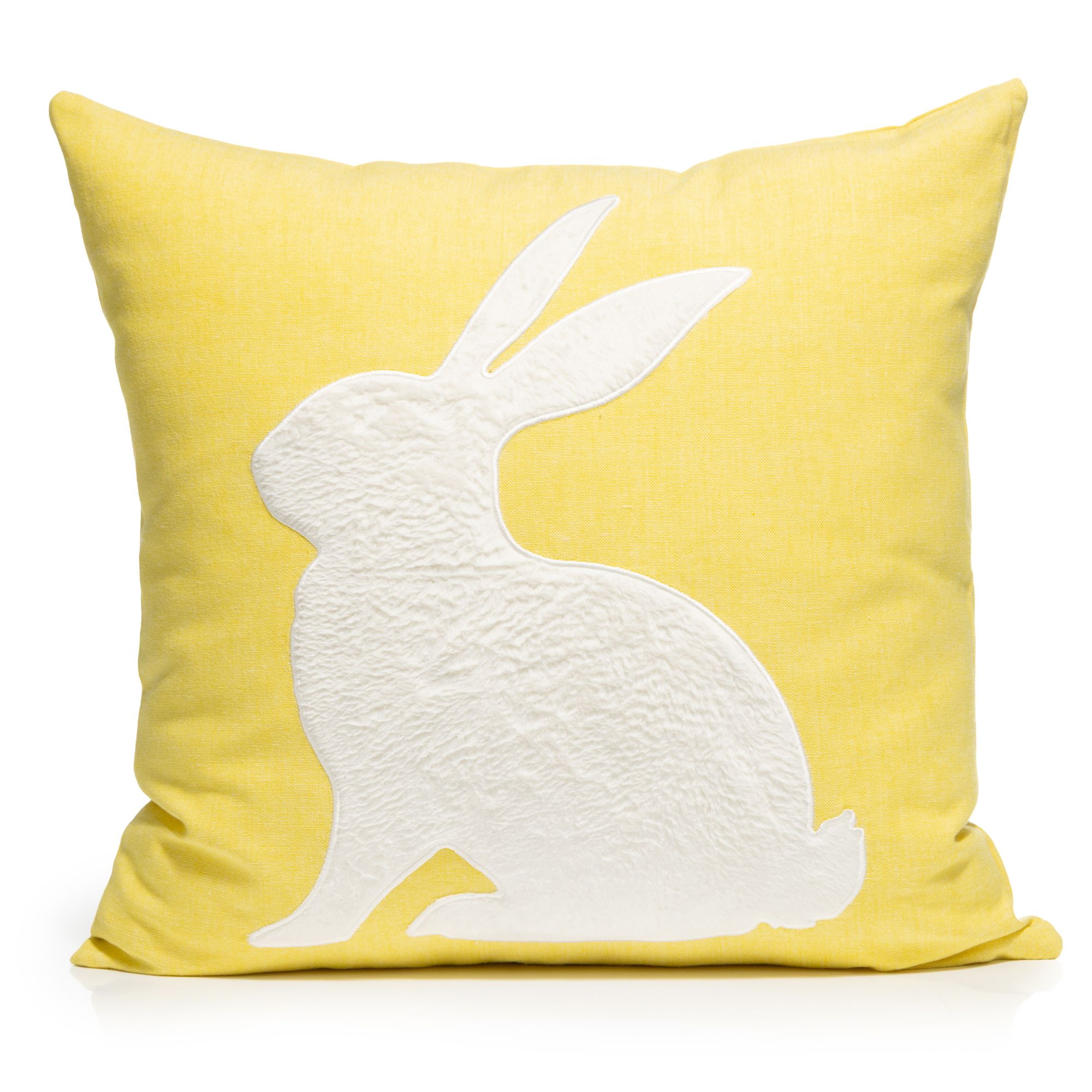 MONT CHALET 1 Dekokissenhülle Hase Fell-Applikation 100% Baumwolle waschbar, ca. 50x50cm