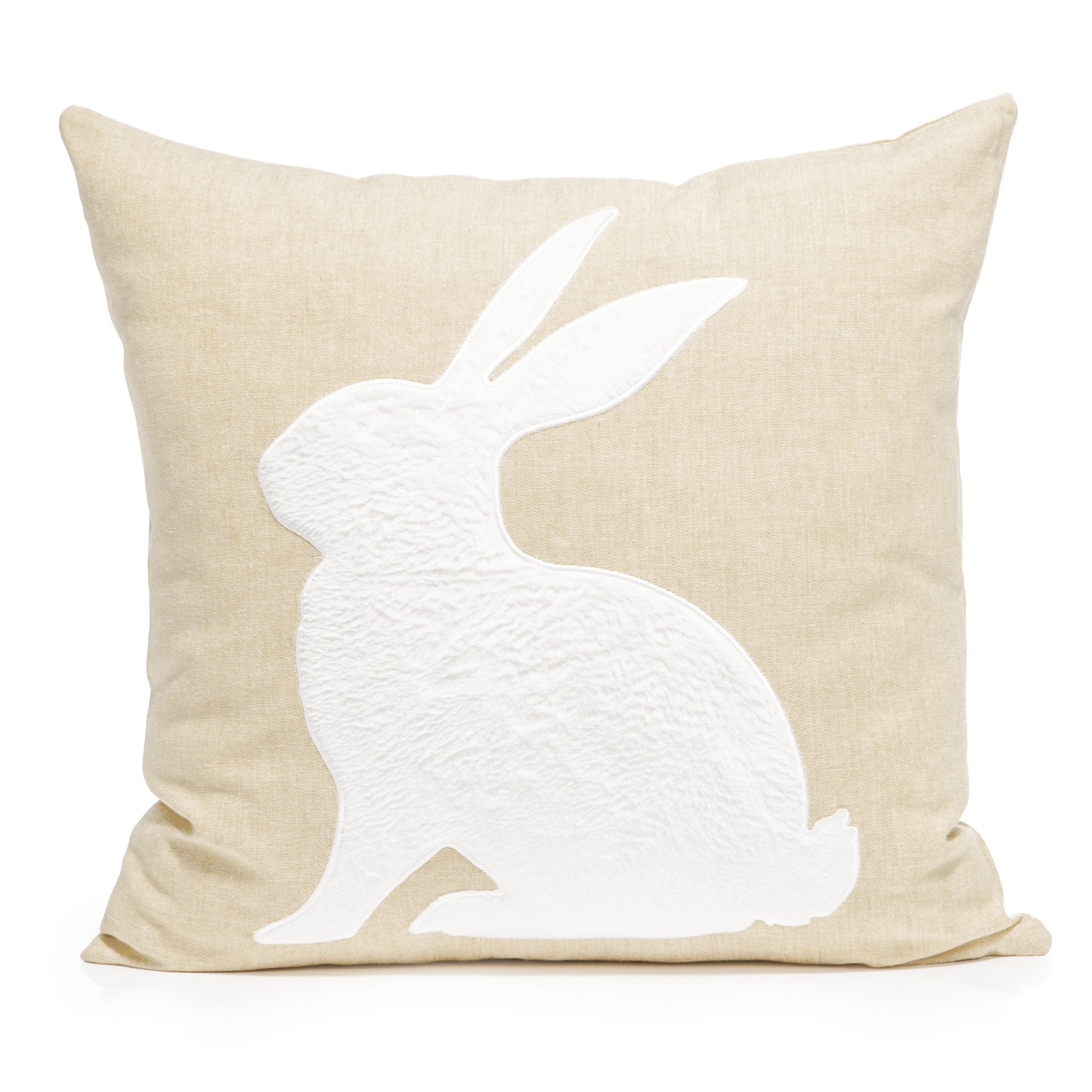 MONT CHALET 1 Dekokissenhülle Hase Fell-Applikation 100% Baumwolle waschbar, ca. 50x50cm