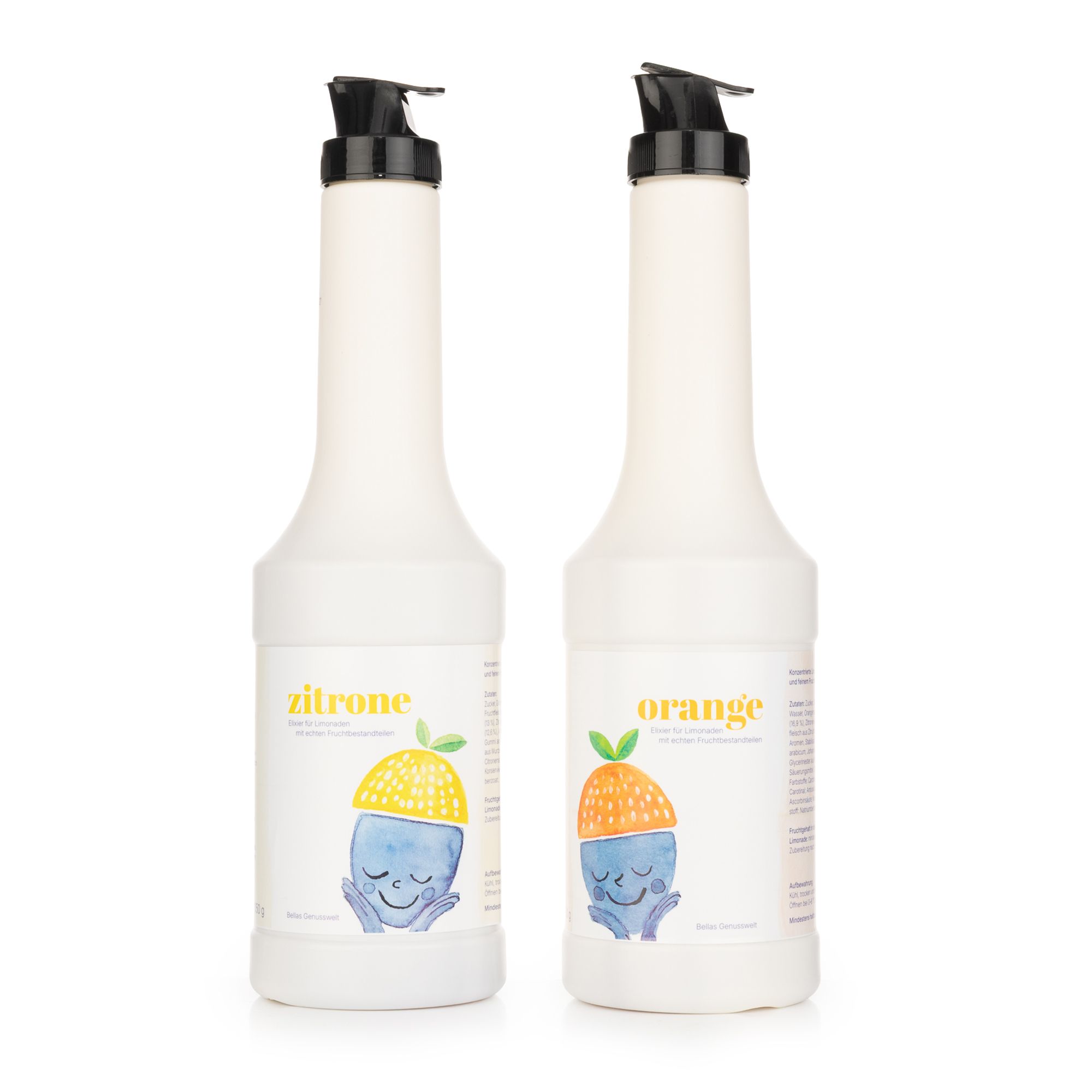 BELLAS GENUSSWELT Fruchtelixier mit echtem Fruchtfleisch ergibt ca14L Limonade Inhalt 2x 1.050g