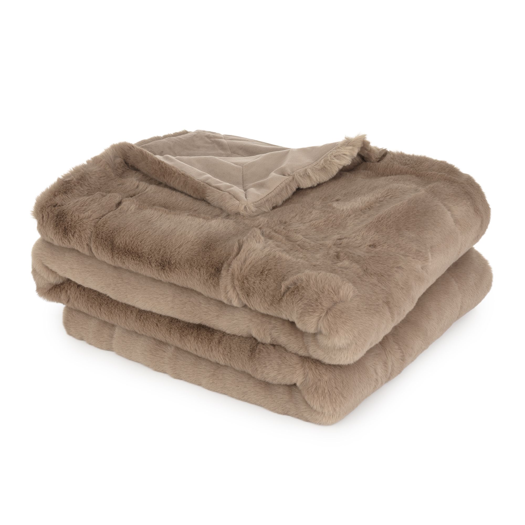 MONT CHALET Premium-Plaid Lammfellimitat uni Mikrofaser-Rückseite waschbar, 150x200cm