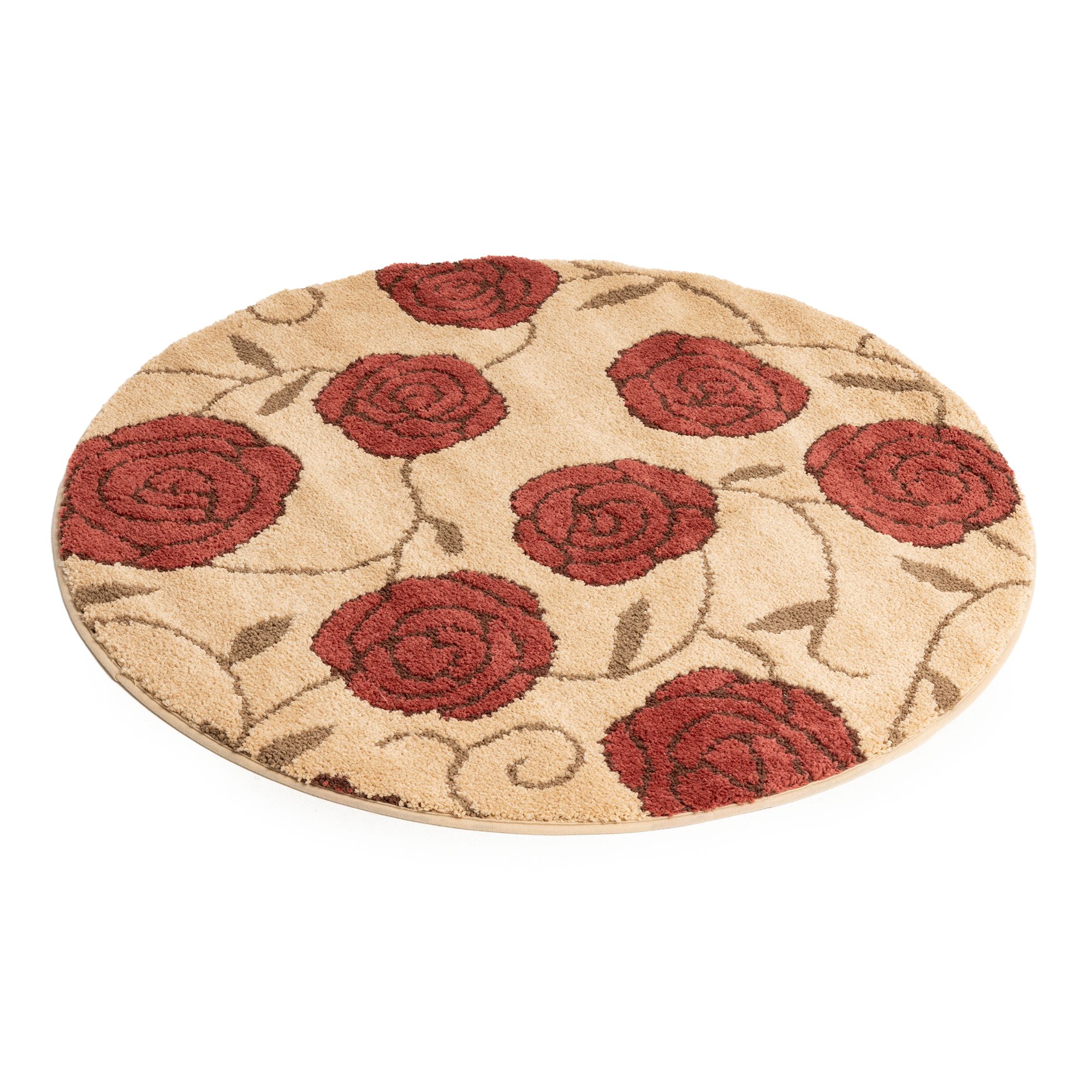 CASA FONDO 1 runder Teppich Rosentraum Mikrofaser waschbar, Ø 100cm