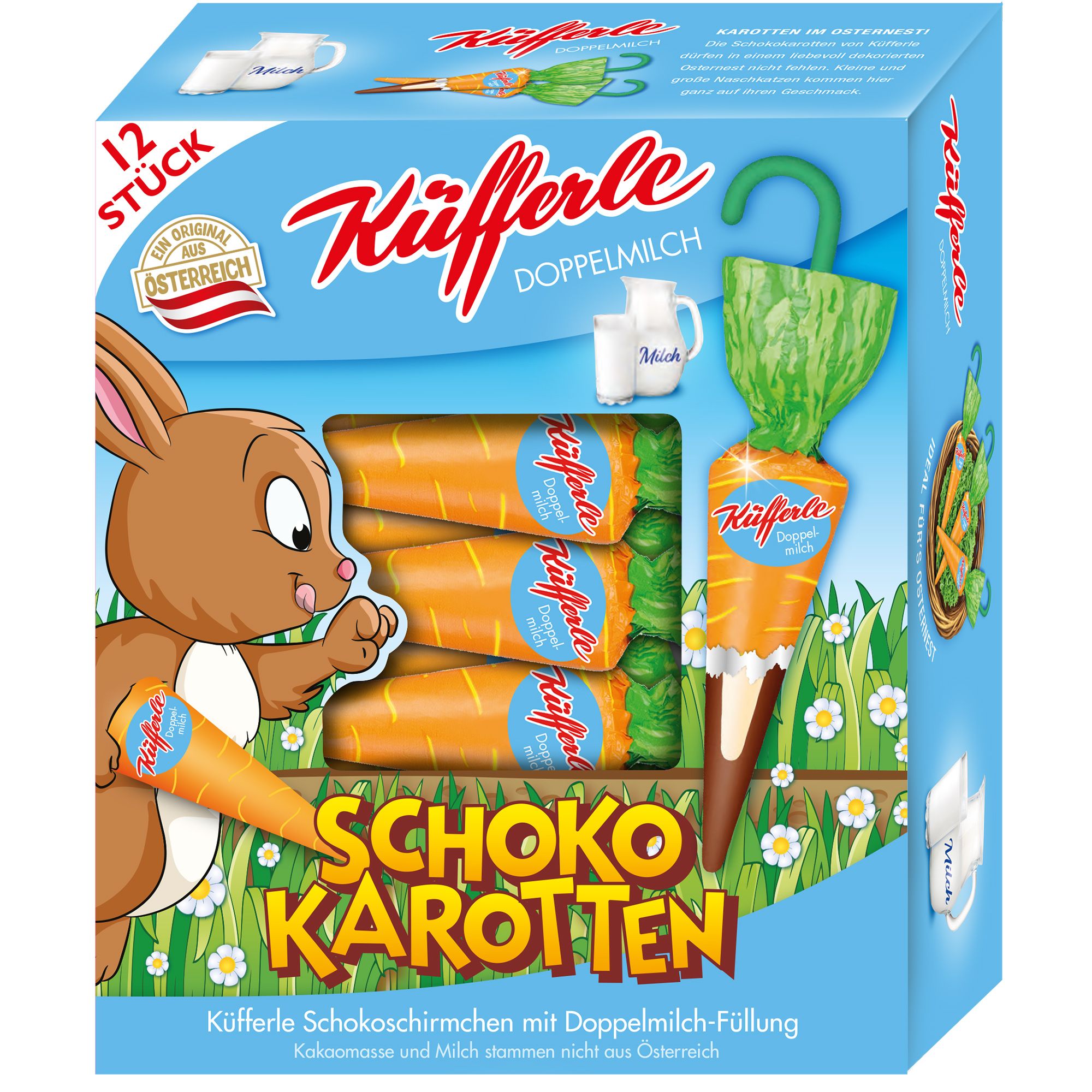 KÜFFERLE Schoko Karotten Mix jeweils 3 Packungen exklusiv bei QVC Inhalt 486g, 36 Stück