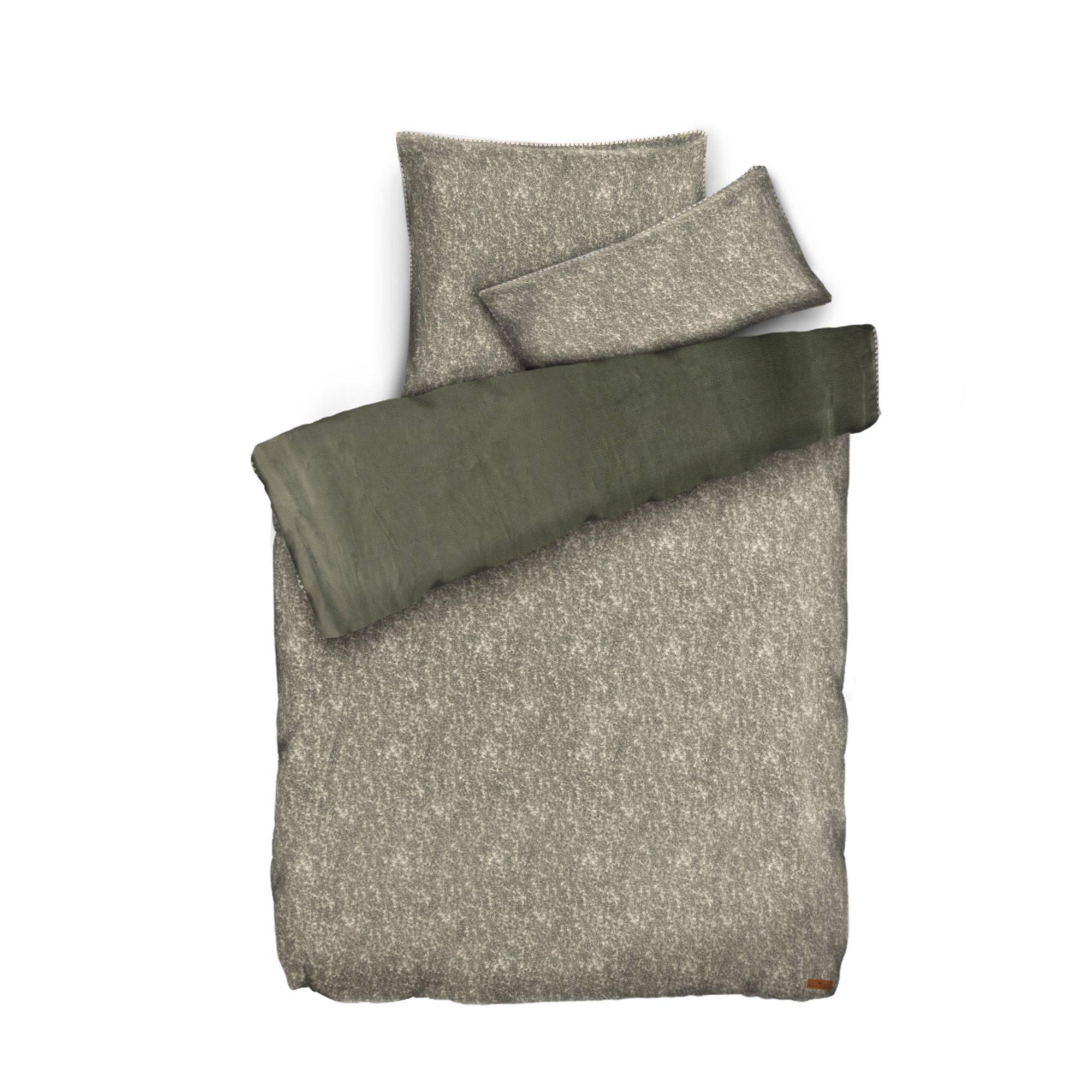 MONT CHALET Wendebettwäsche uni Melange Premium Flanell Einzelbett, 3tlg.