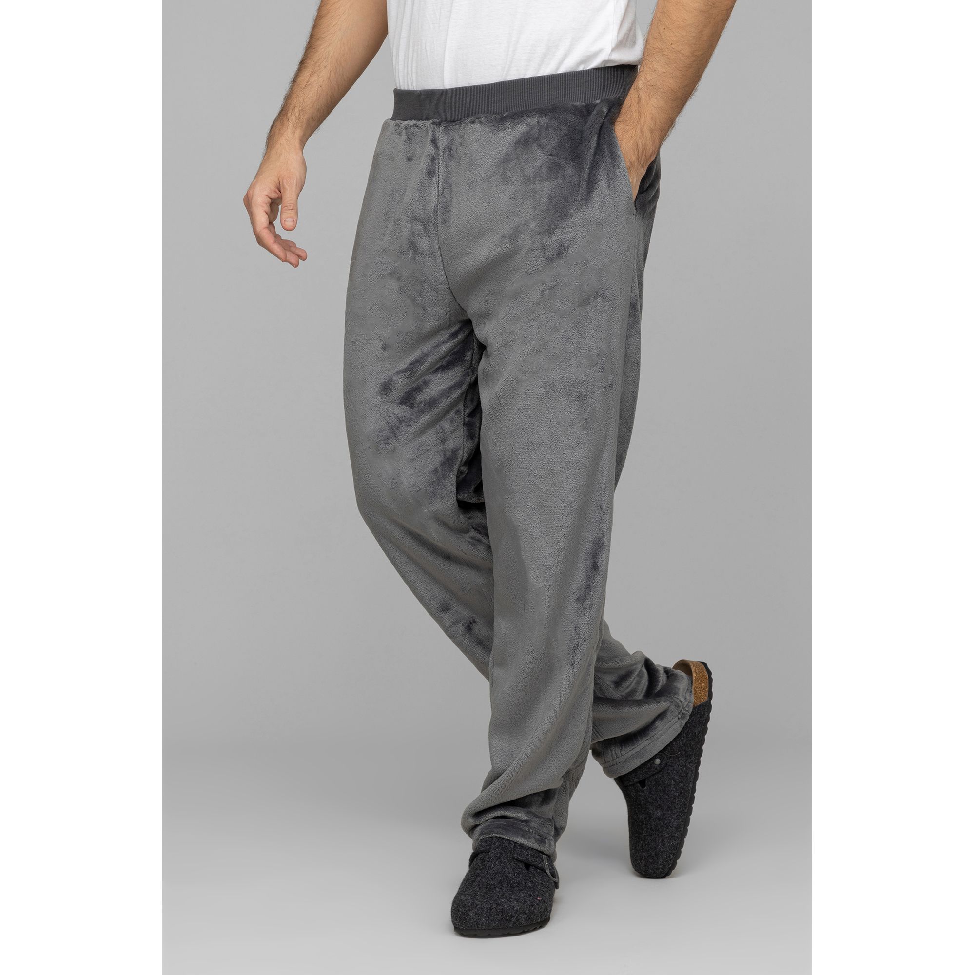 B-Ware MONT CHALET uni Herren-Hose Taschen Mikrofaser Chinchilla