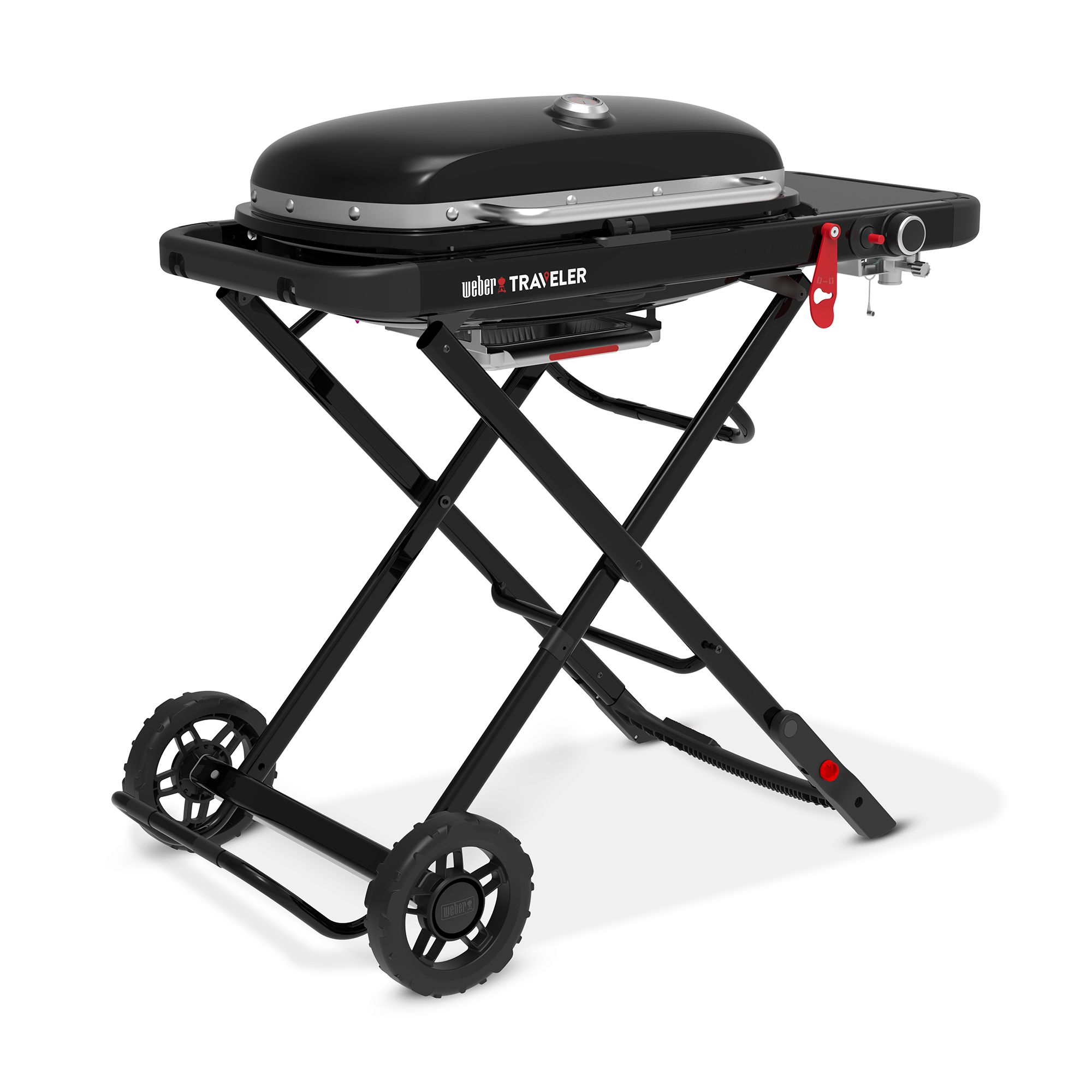 WEBER® Traveler Gasgrill inkl. klappbares Untergestell und Seitenablage