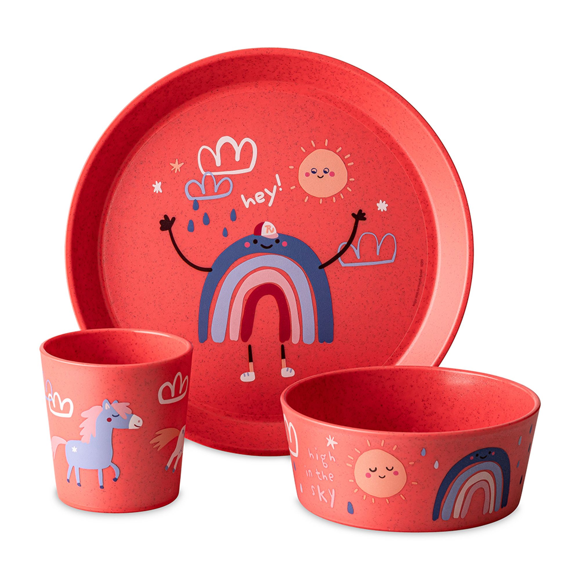  KOZIOL Kinder Geschirr-Set 3tlg.: Teller, Schale und Becher im Dreams Design