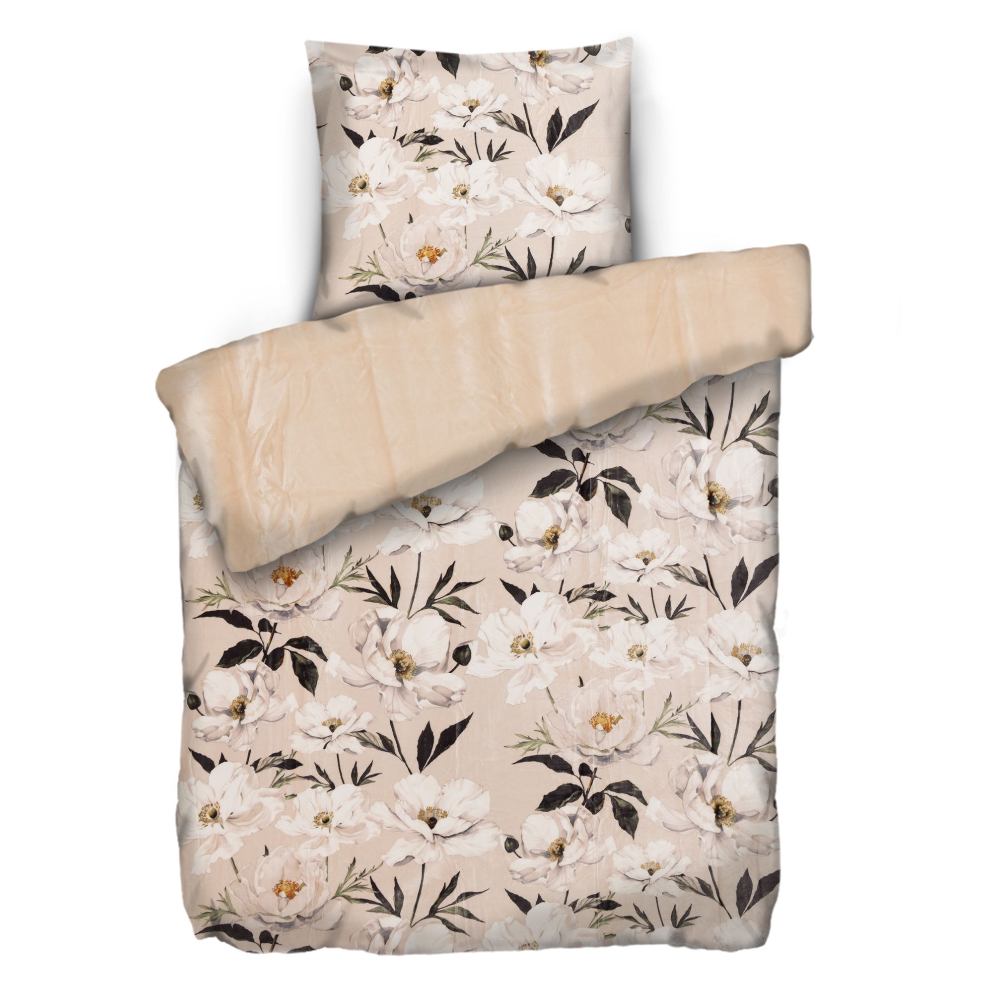 MONT CHALET Wendebettwäsche Blumen Mikrofaser Chinchilla Einzelbett, 2tlg.