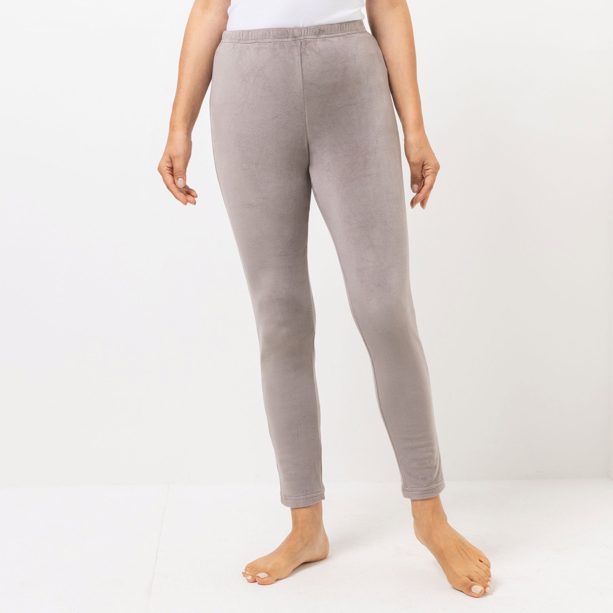 MONT CHALET Damen-Leggins uni Mikrofaser Samtfell Slim-Fit